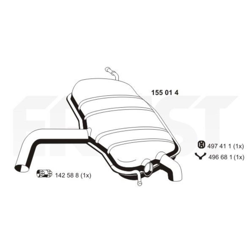 ERNST Endschalldämpfer Schalldämpfer für VW Golf V 1.4 16V