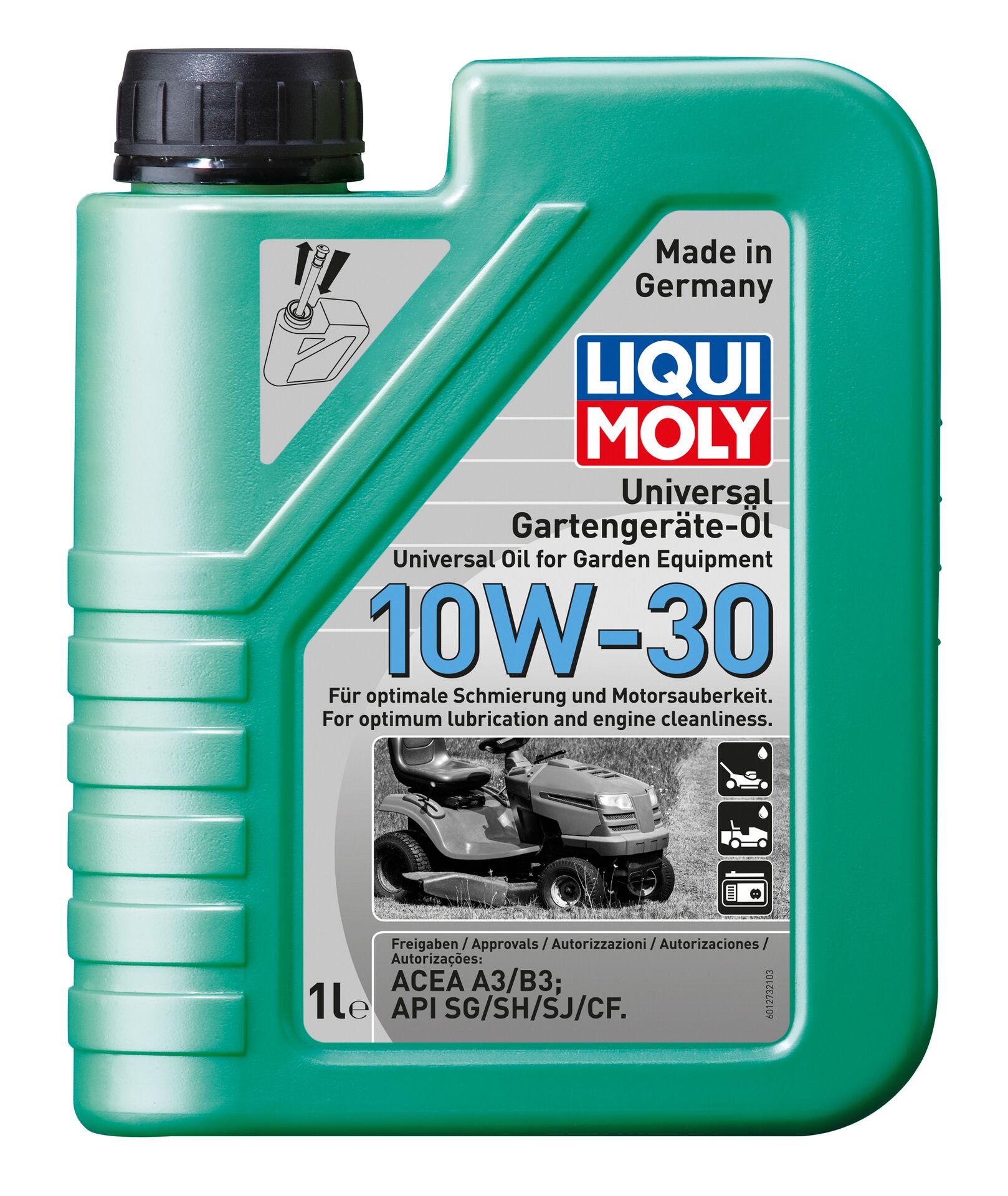 1 Liter LIQUI MOLY Universal Gartengeräte-Öl 10W-30 4-Takt Rasenmäheröl 4T