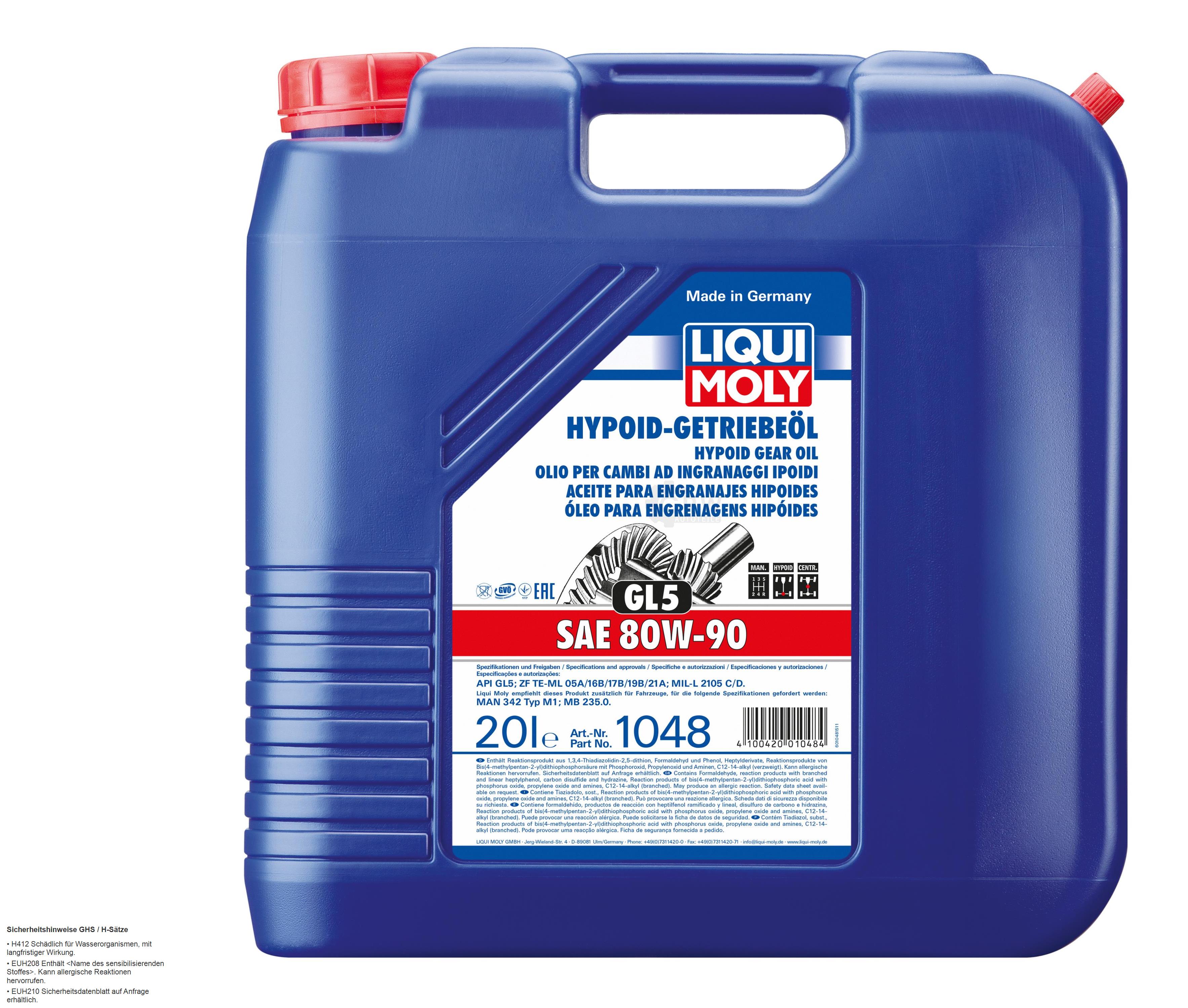 Hypoid-Getriebeöl (GL5) SAE 80W-90 Kanister Kunststoff 20 l