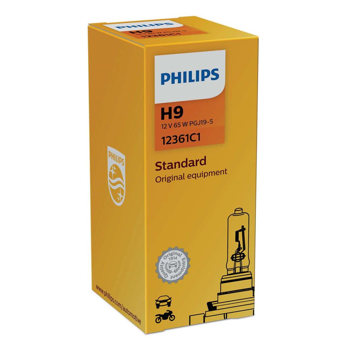  Philips Vision H9 12V 65W Sockel PGJ19-5 30 % mehr Licht!