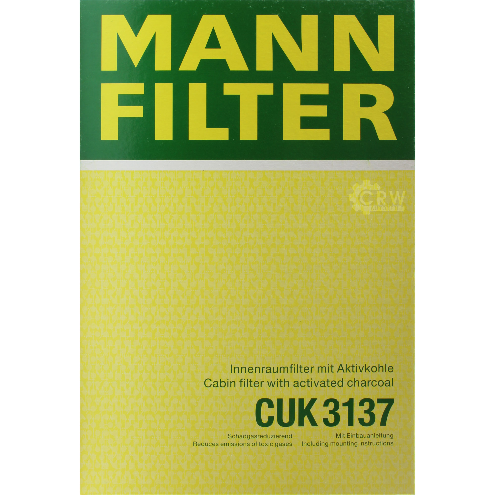 MANN-FILTER Innenraumfilter Pollenfilter Aktivkohle CUK 3137