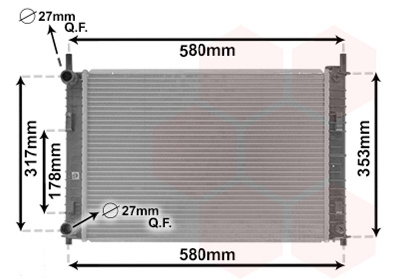 VAN WEZEL Wasserkühler Motorkühler gelötet für Ford Fiesta V JH_ JD_ 1.3