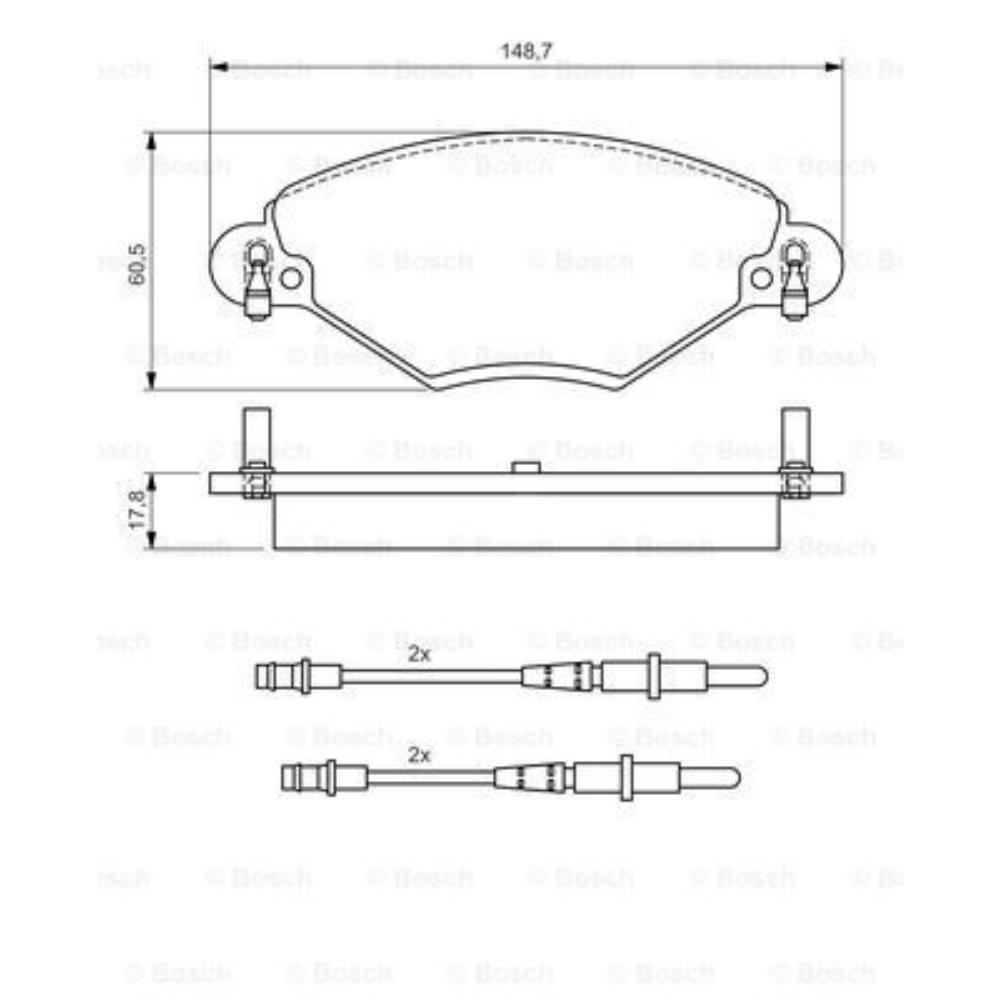 BOSCH Satz Bremsbeläge + Bremsscheiben belüftet vorne für Citroën C5 II RC DC 