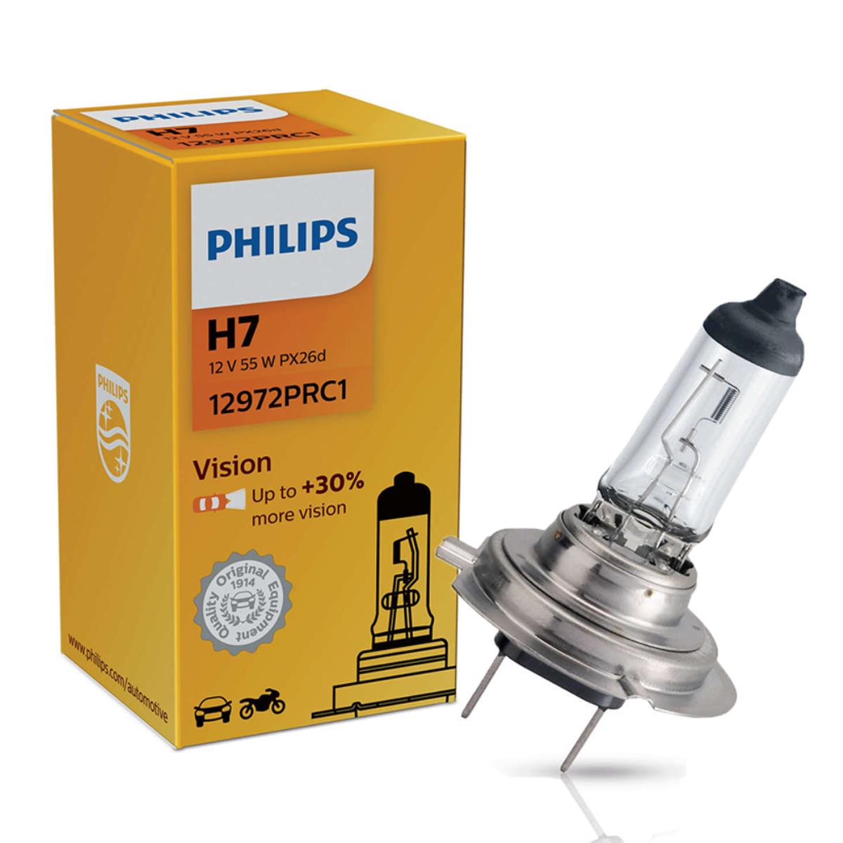 Philips Vision +30% H7 12V 55W Sokel PX26d