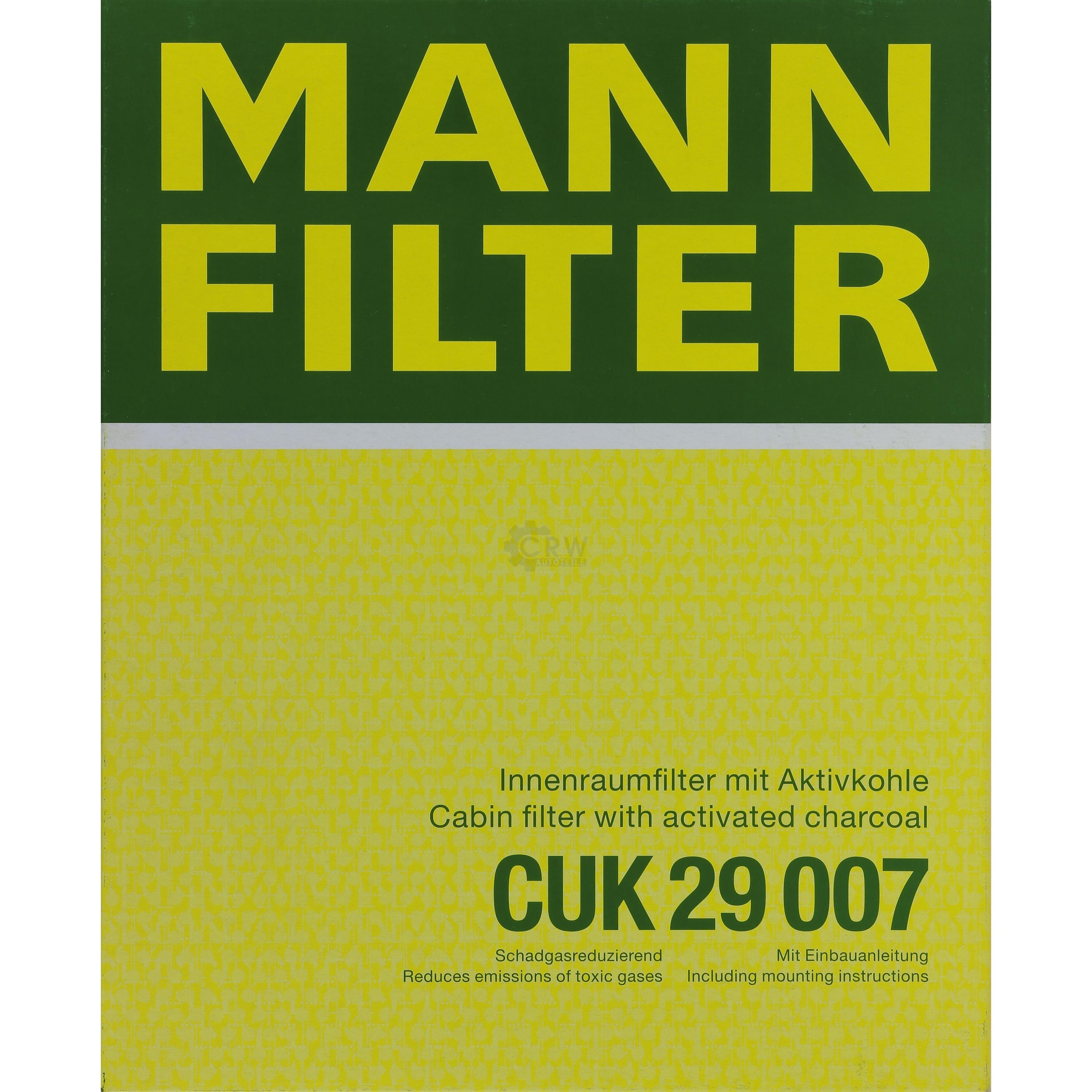 MANN-FILTER Innenraumfilter Pollenfilter Aktivkohle CUK 29 007