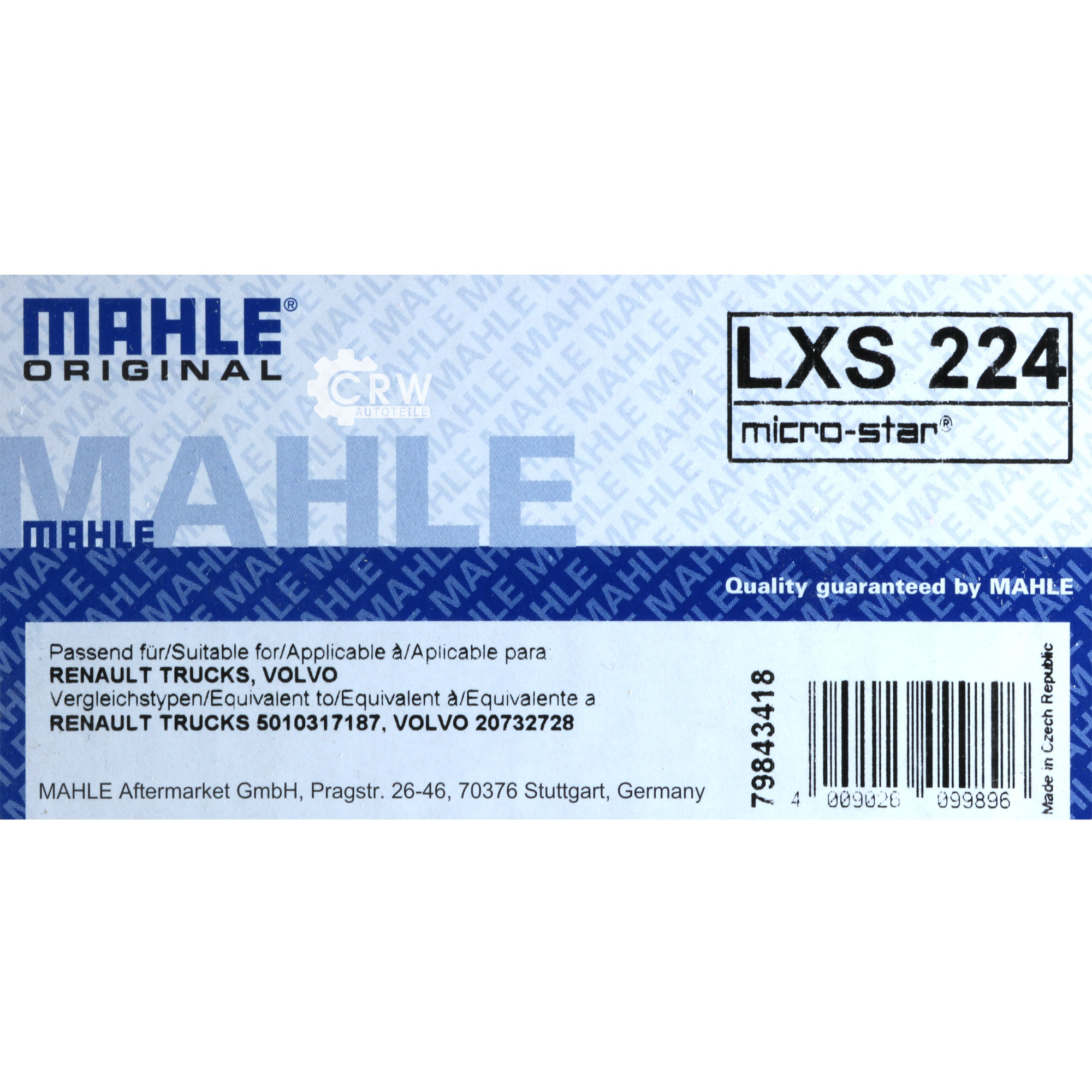 MAHLE Sekundärluftfilter LXS 224