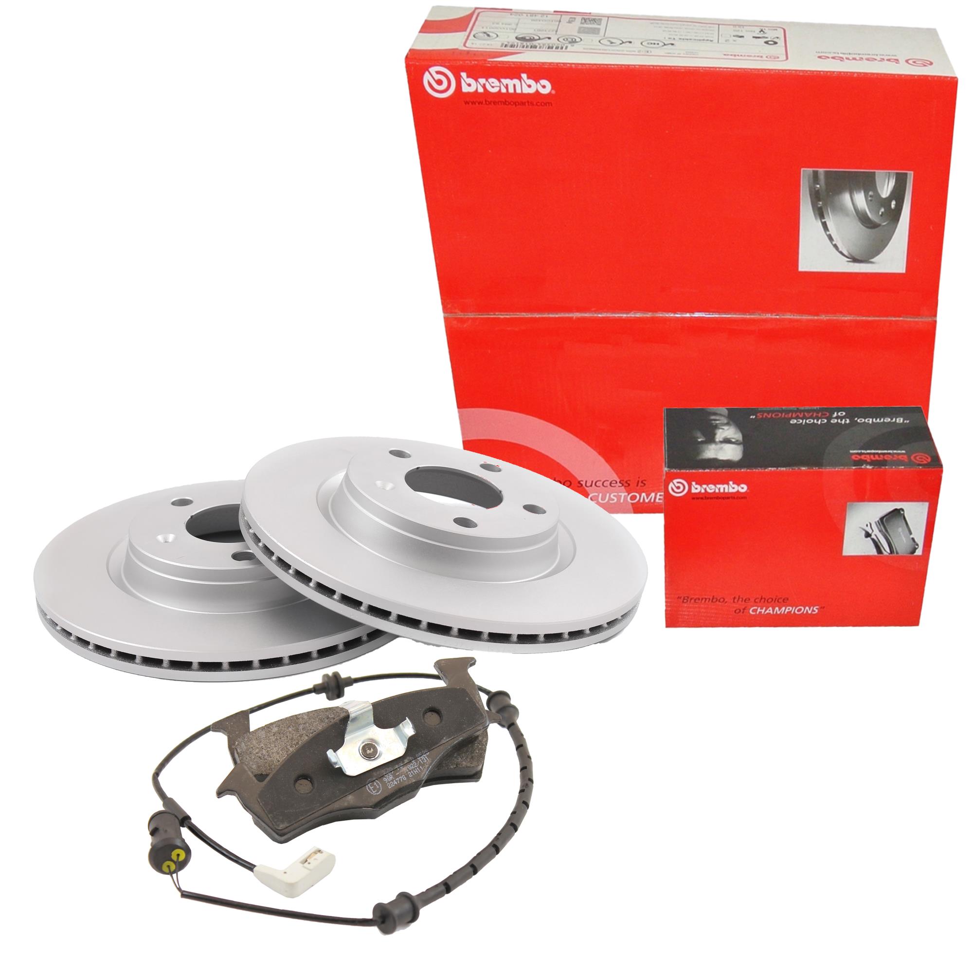 Brembo Satz Bremsen Bremsscheiben belüftet vorne + Bremsbeläge für Opel Astra H