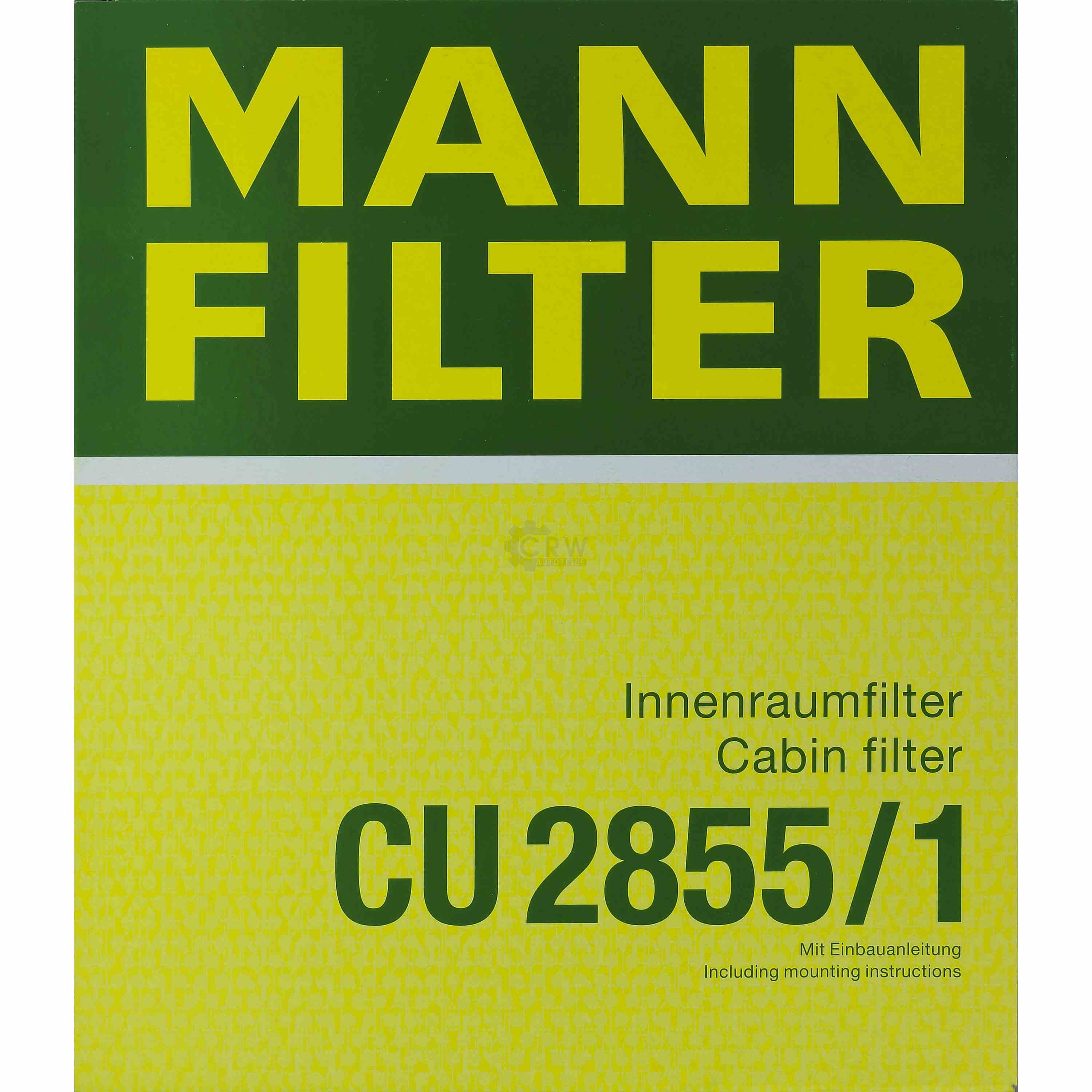 MANN-FILTER Innenraumfilter Pollenfilter CU 2855/1