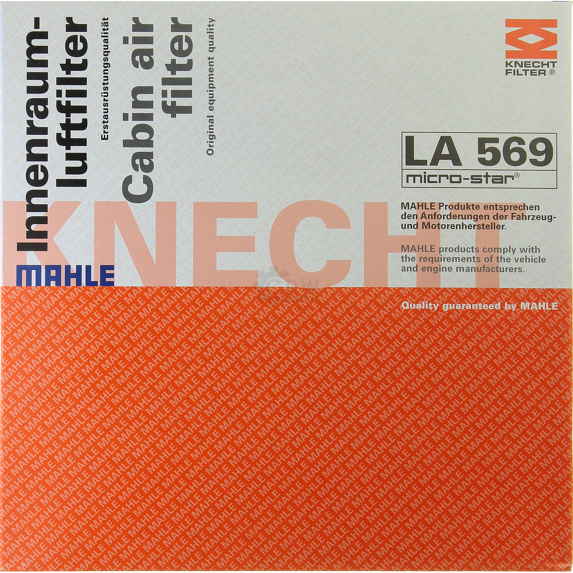 MAHLE / KNECHT LA 569 Filter Innenraumluft Pollenfilter Innenraumfilter