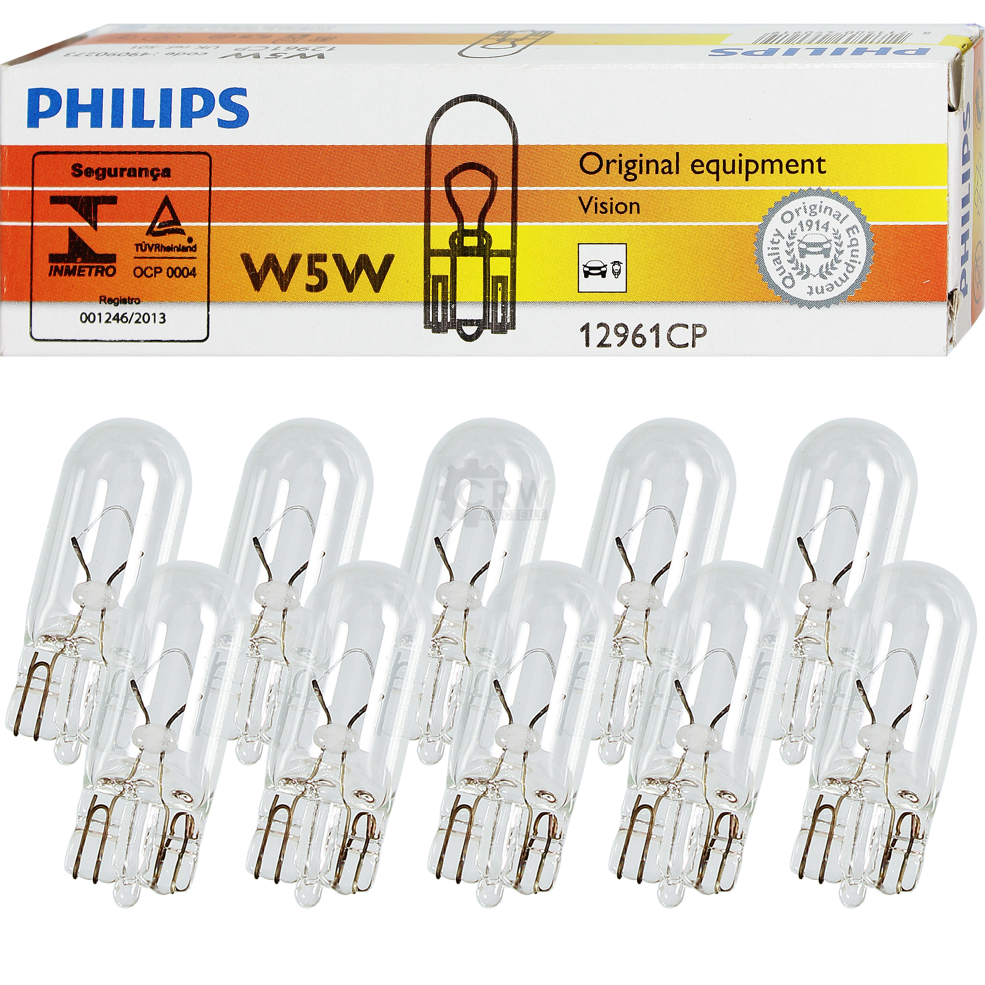 Philips Vision Set 10x W5W Lampe Birne