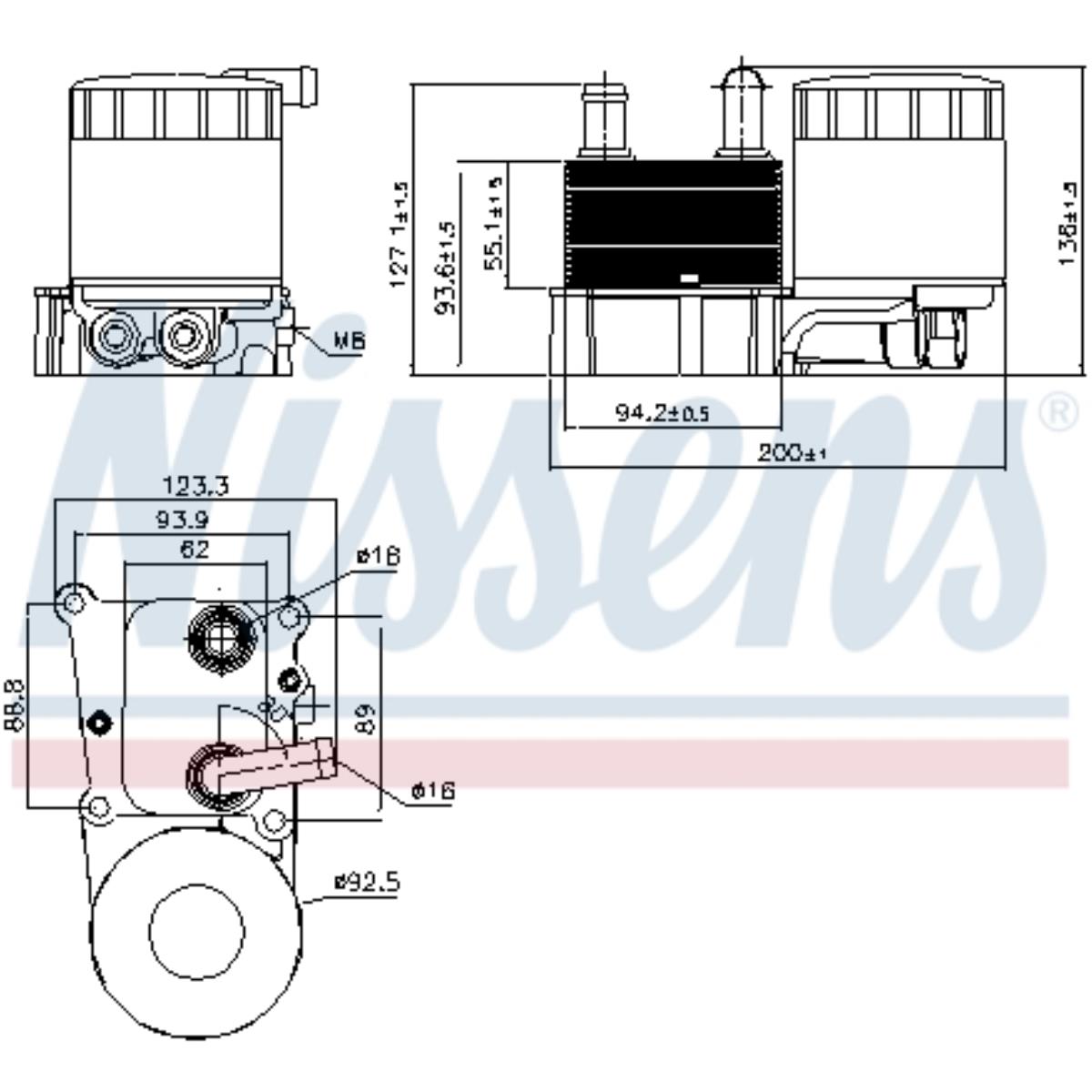 Ölkühler 94 x 62 passend für Ford Focus Turnier DNW DAW DBW DA 