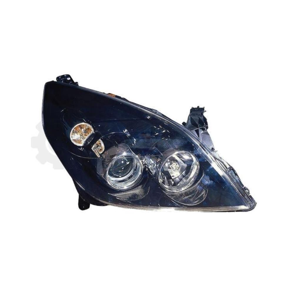 Halogen Scheinwerfer rechts für Opel Vectra C 09.05-> schwarz H7/H1 mit Motor