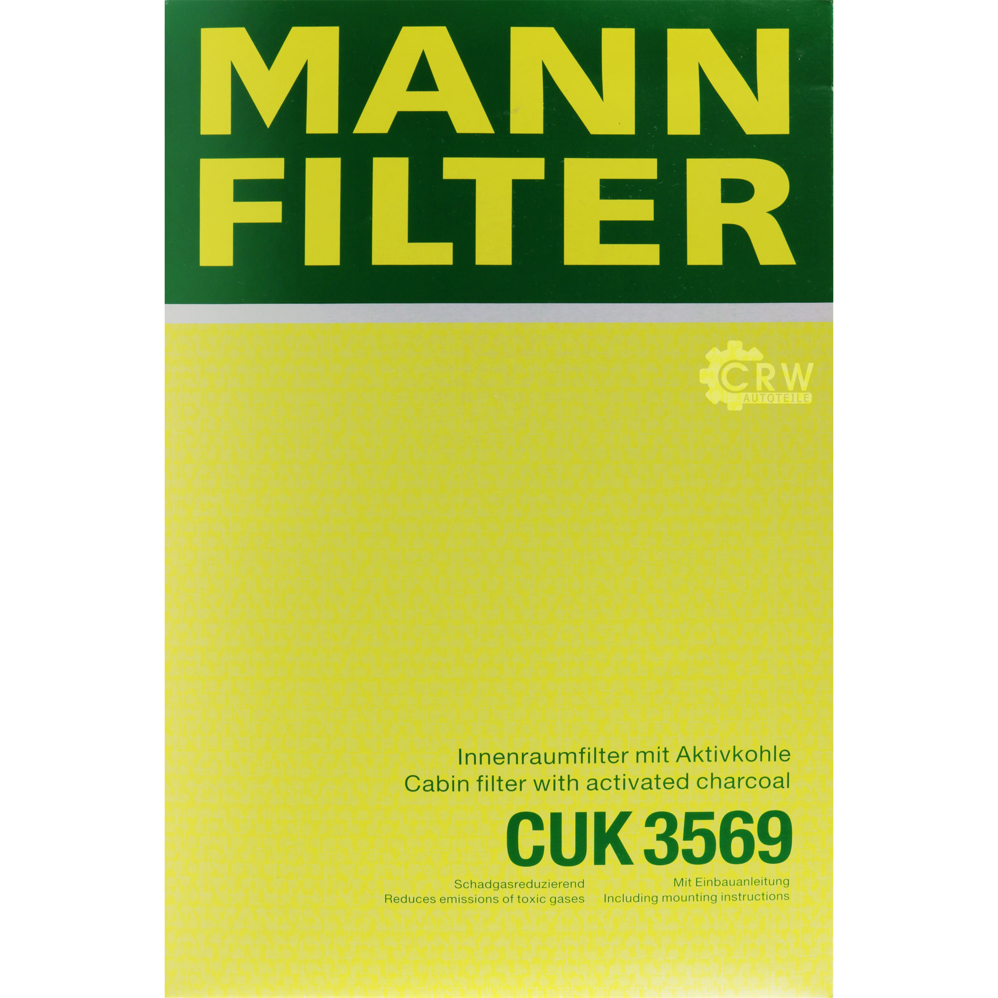 MANN-FILTER Innenraumfilter Pollenfilter Aktivkohle CUK 3569