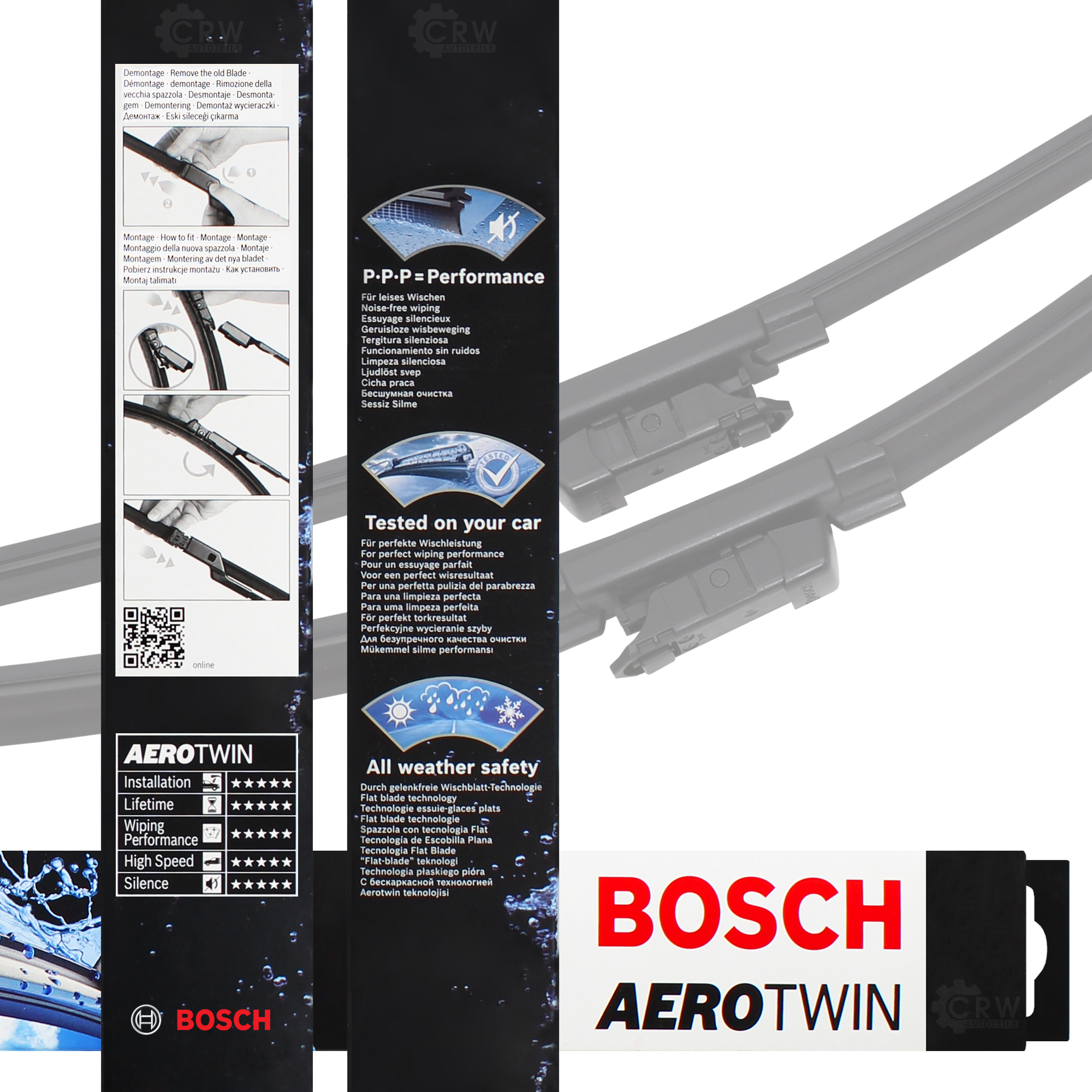 Scheibenwischer Wischblatt 3397007555 600mm/400mm AeroTwin SET BOSCH A555S
