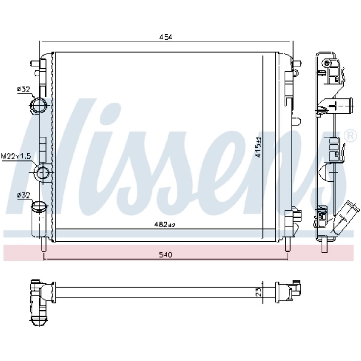 Kühler Motorkühlung NISSENS für Renault Clio II 1.2 16V Bj.01-02 Bj.98-05