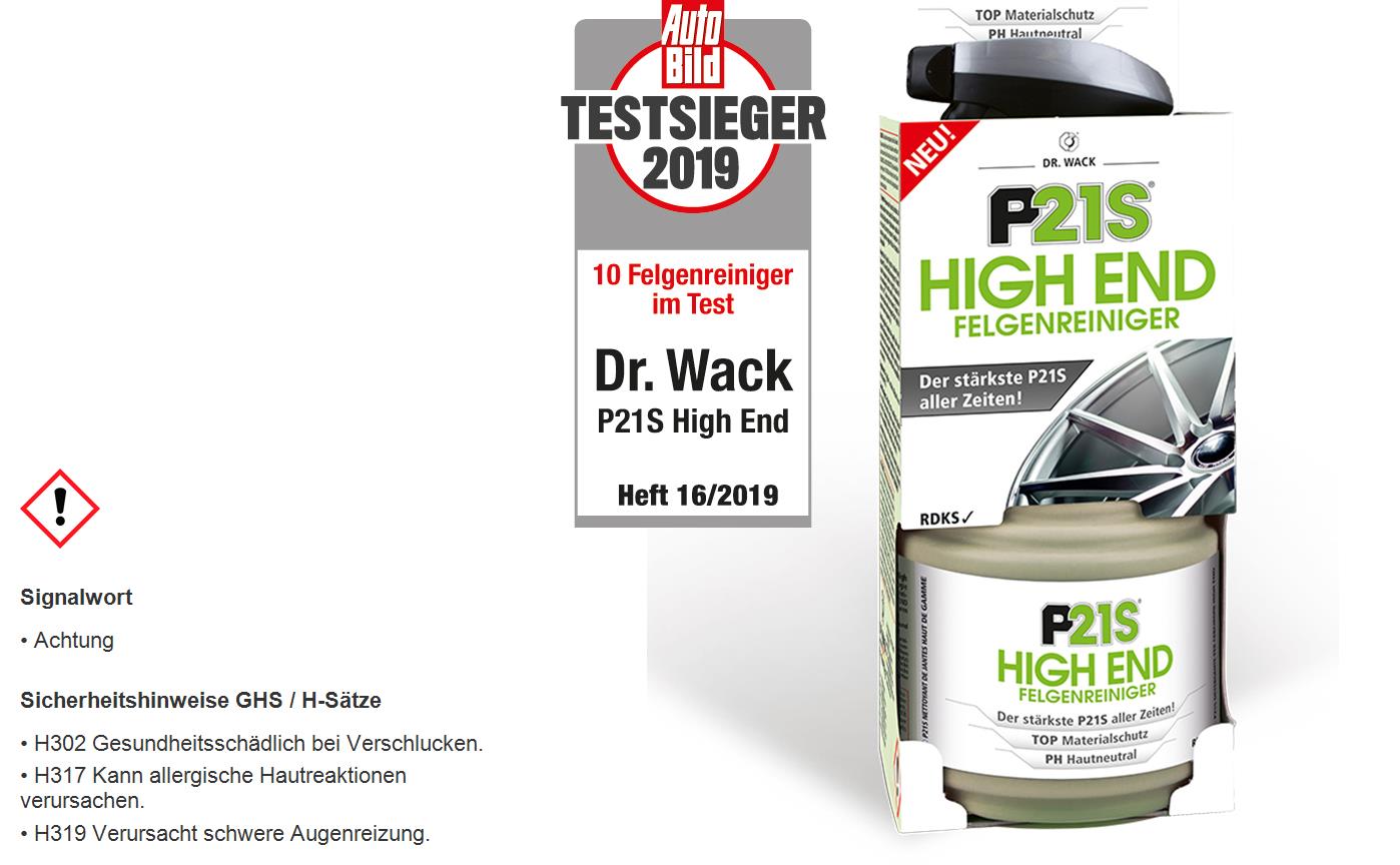 Dr.Wack P21S HIGH END Felgenreiniger Profi Felgen Reiniger 750 ml