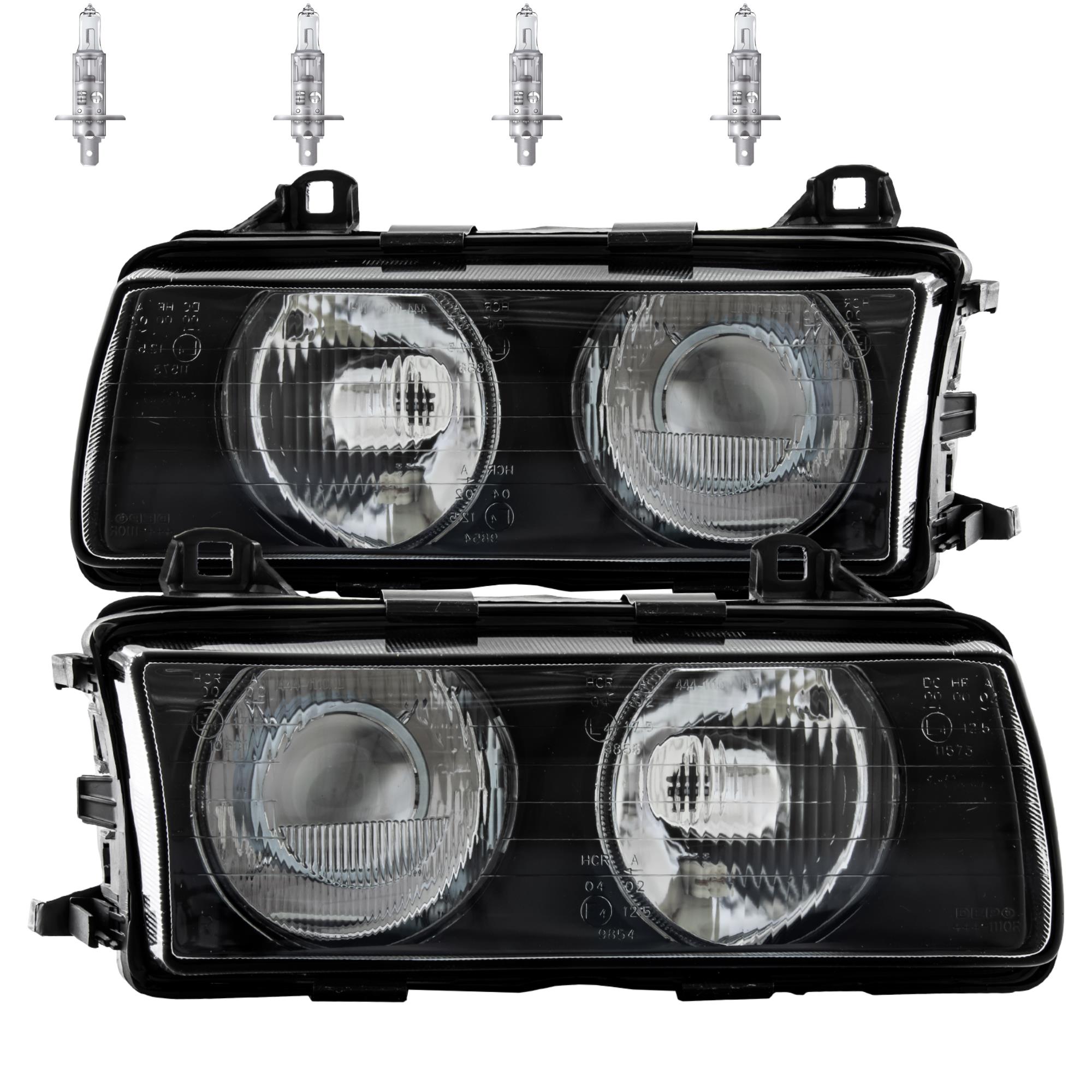Scheinwerfer Set für BMW 3er E36 Bj. 90-94 H1+H1 Limousine Coupe Touring + Osram