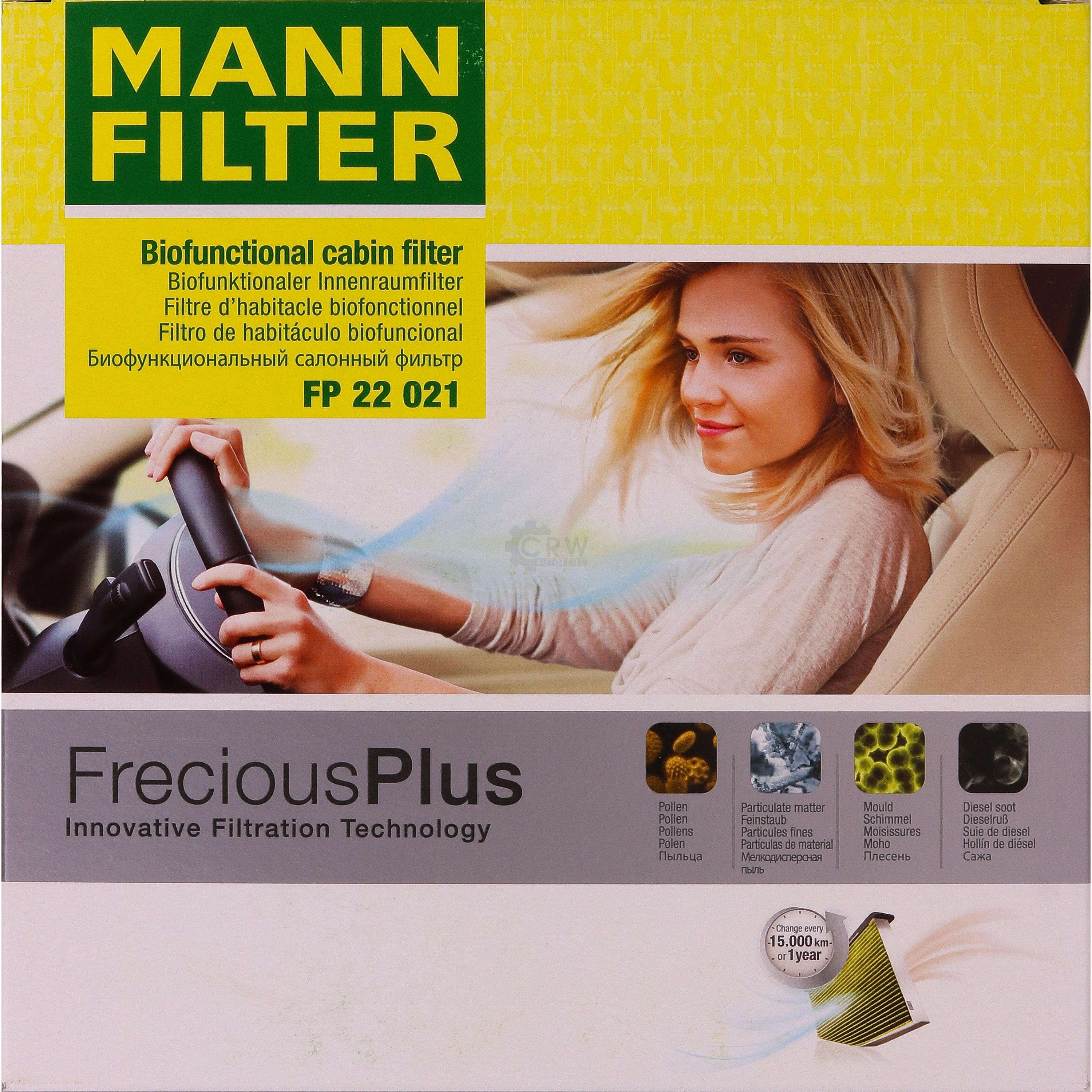 MANN-Filter Innenraumfilter Biofunctional für Allergiker FP 22 021