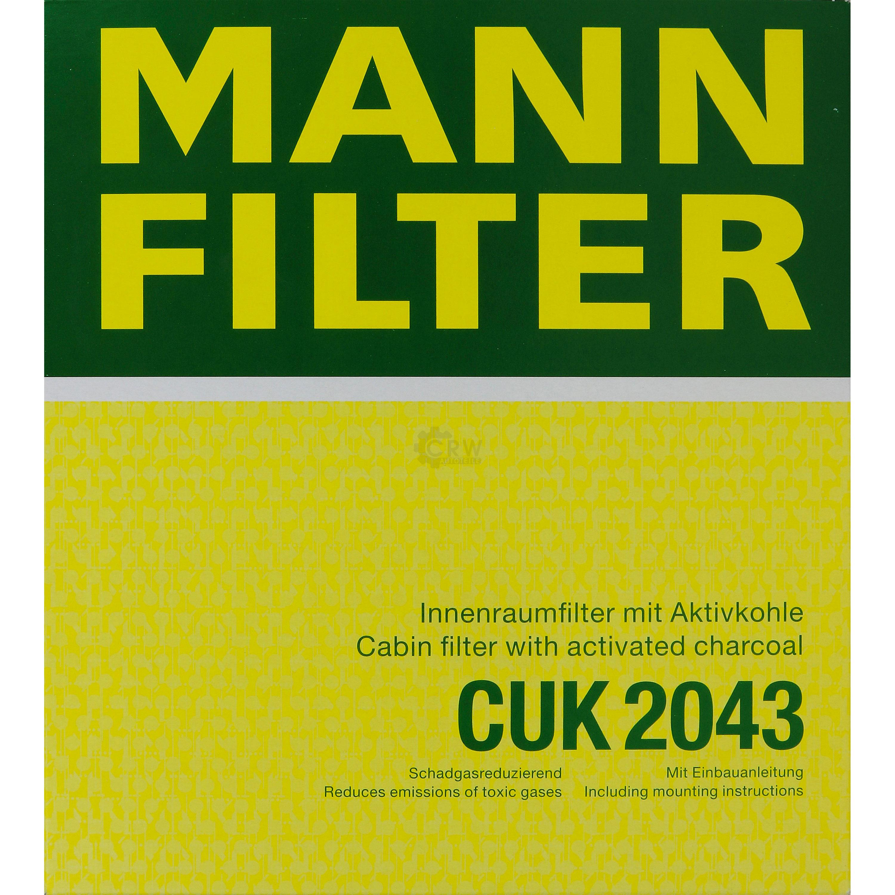 MANN-FILTER Innenraumfilter Pollenfilter Aktivkohle CUK 2043