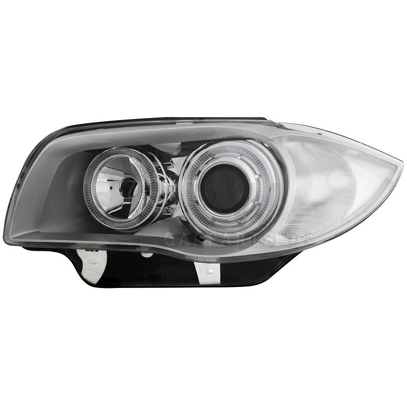 2 x Scheinwerfer für BMW 1er E87 04-07 Angel Eyes Chrome 1VC