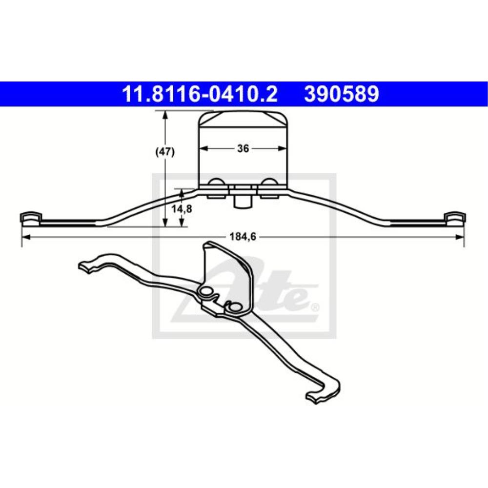 ATE 11.8116-0410.2 Feder, Bremssattel