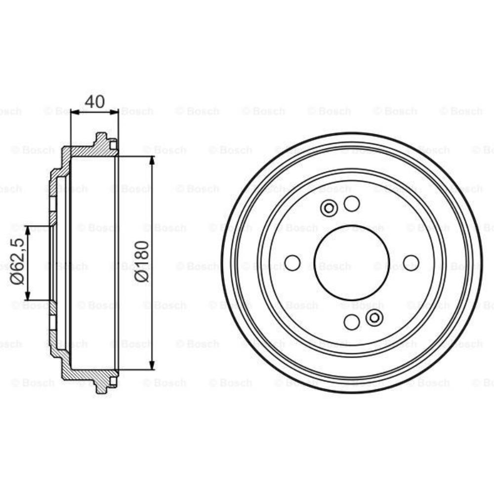 BOSCH Bremstrommel Hinterachse passend für Hyundai Getz TB 1.1 1.4i