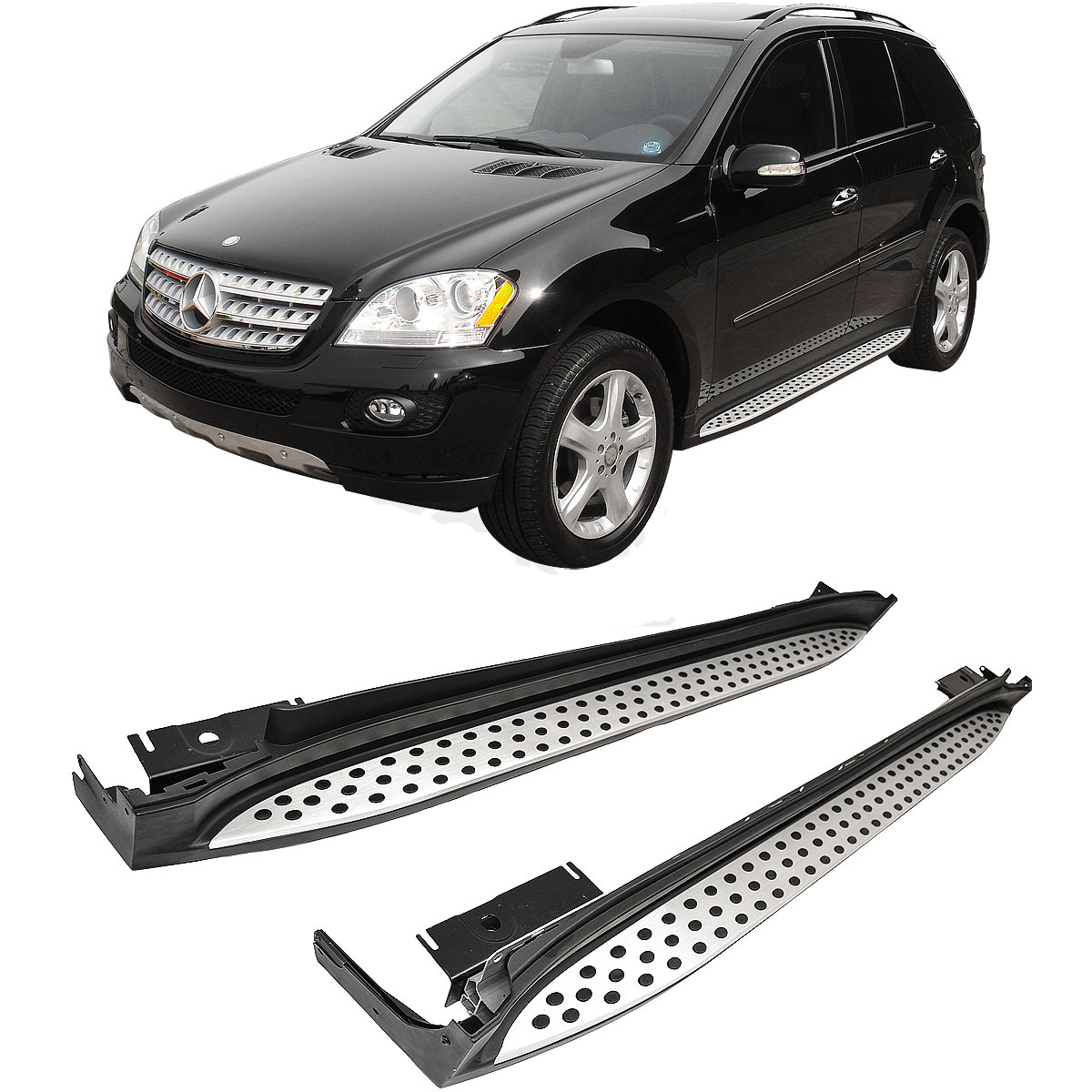 Set Aluminium Trittbretter Schweller für Mercedes ML M Klasse W164 Bj. 05-11