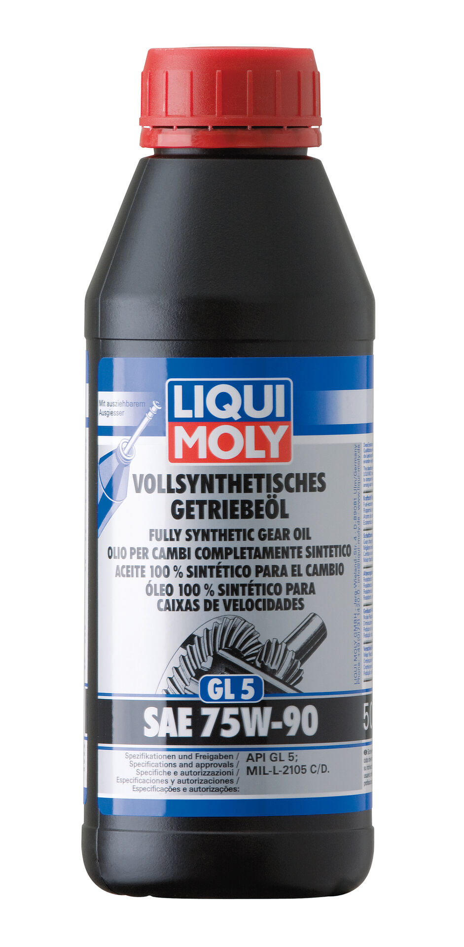 Liqui Moly Vollsynthetisches Getriebeöl (GL5) SAE 75W-90 Gear Oil 500 ml