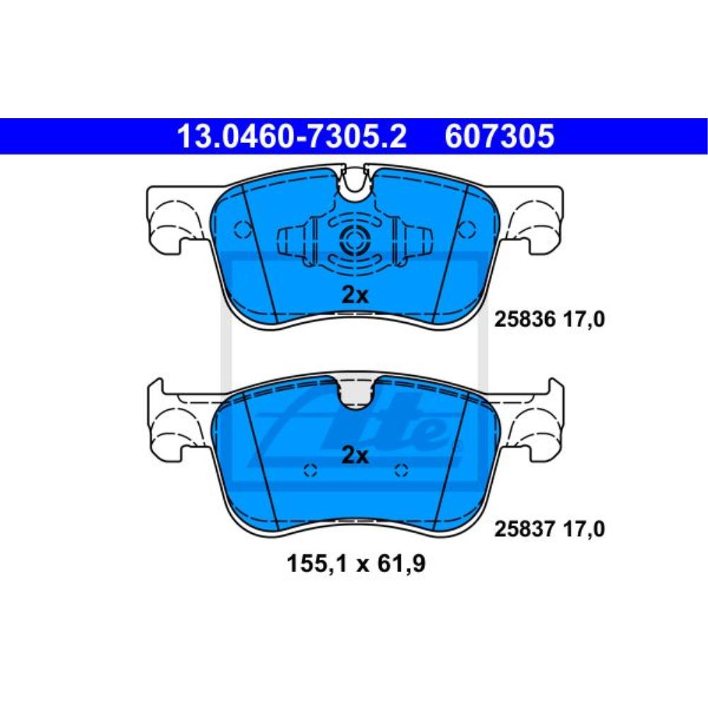 ATE Bremsbeläge Bremsbelegsatz vorne für Citroën C4 Grand Picasso II