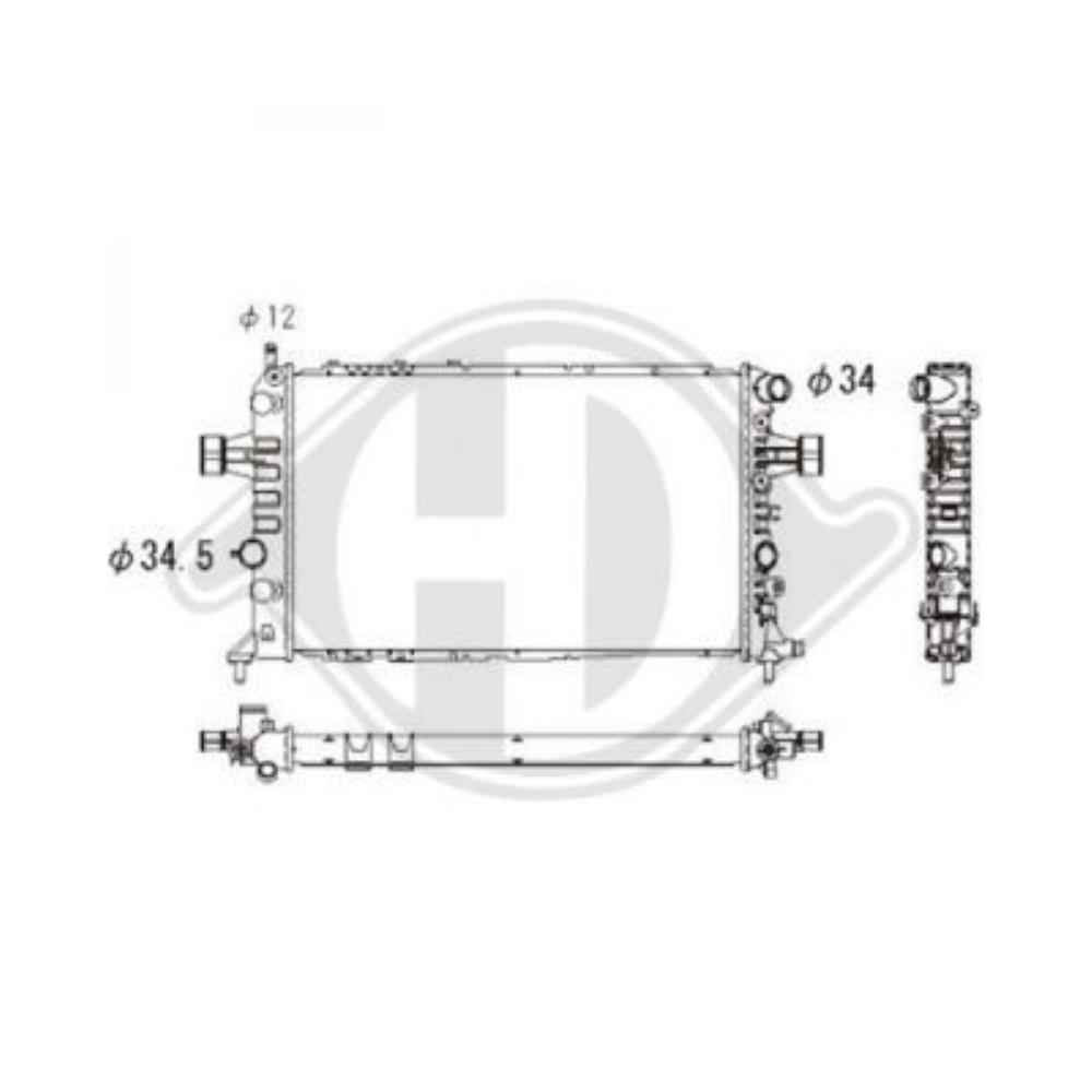 Kühler Wasserkühler Motorkühler für Opel Zafira A Großraumlimousine T98 1.8 16V