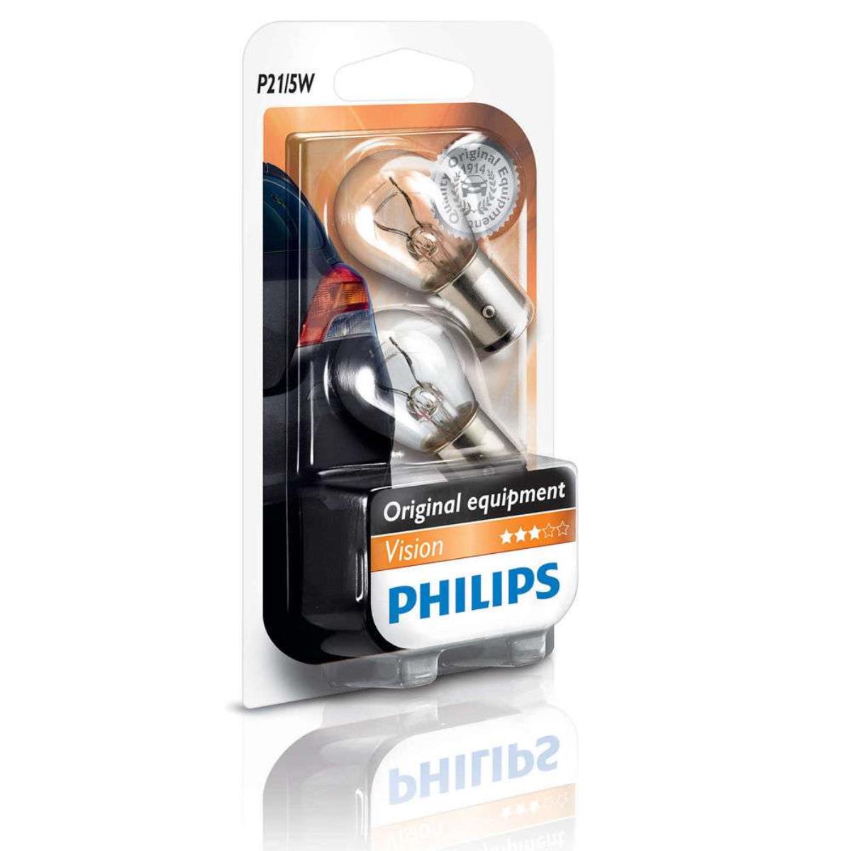 Philips Vision 2st. P21/5W 12V 21/5W BAY15d  Blister Lampe Birne