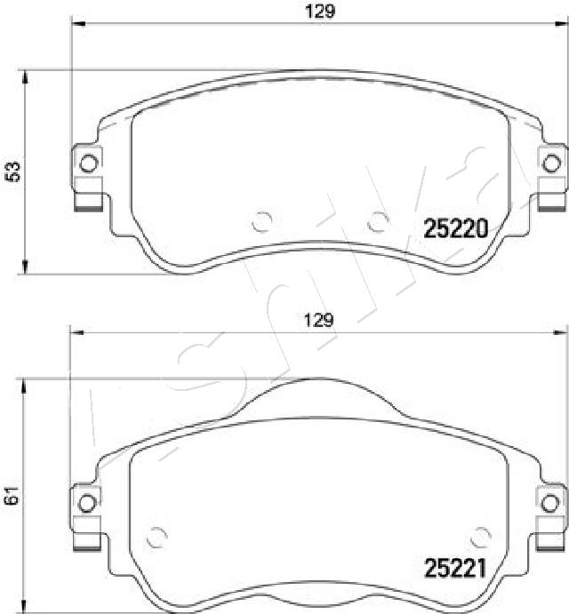 ASHIKA Bremsbeläge Bremsbelegsatz vorne passend für Citroën C4 II