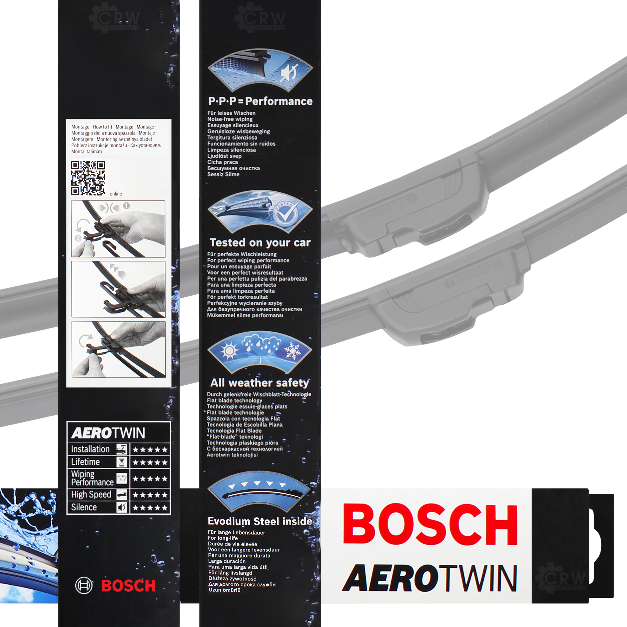 Scheibenwischer Wischblatt 3397118911 650mm/400mm AeroTwin SET BOSCH AR653S