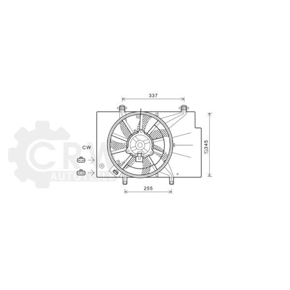 Lüfter Motorkühlung Kühlerlüfter für Ford Fiesta VI B-Max JK Van