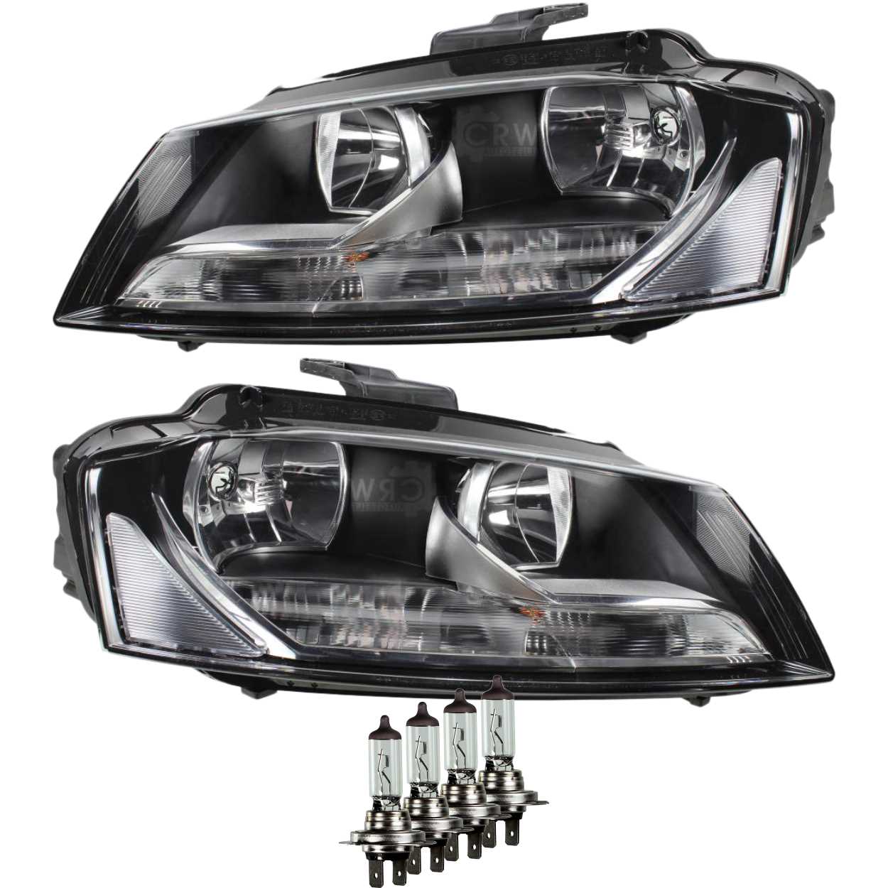 Scheinwerfer Set für Audi A3 8P Bj. 08-12 Osram H7/H7 inkl. Stellmotoren  