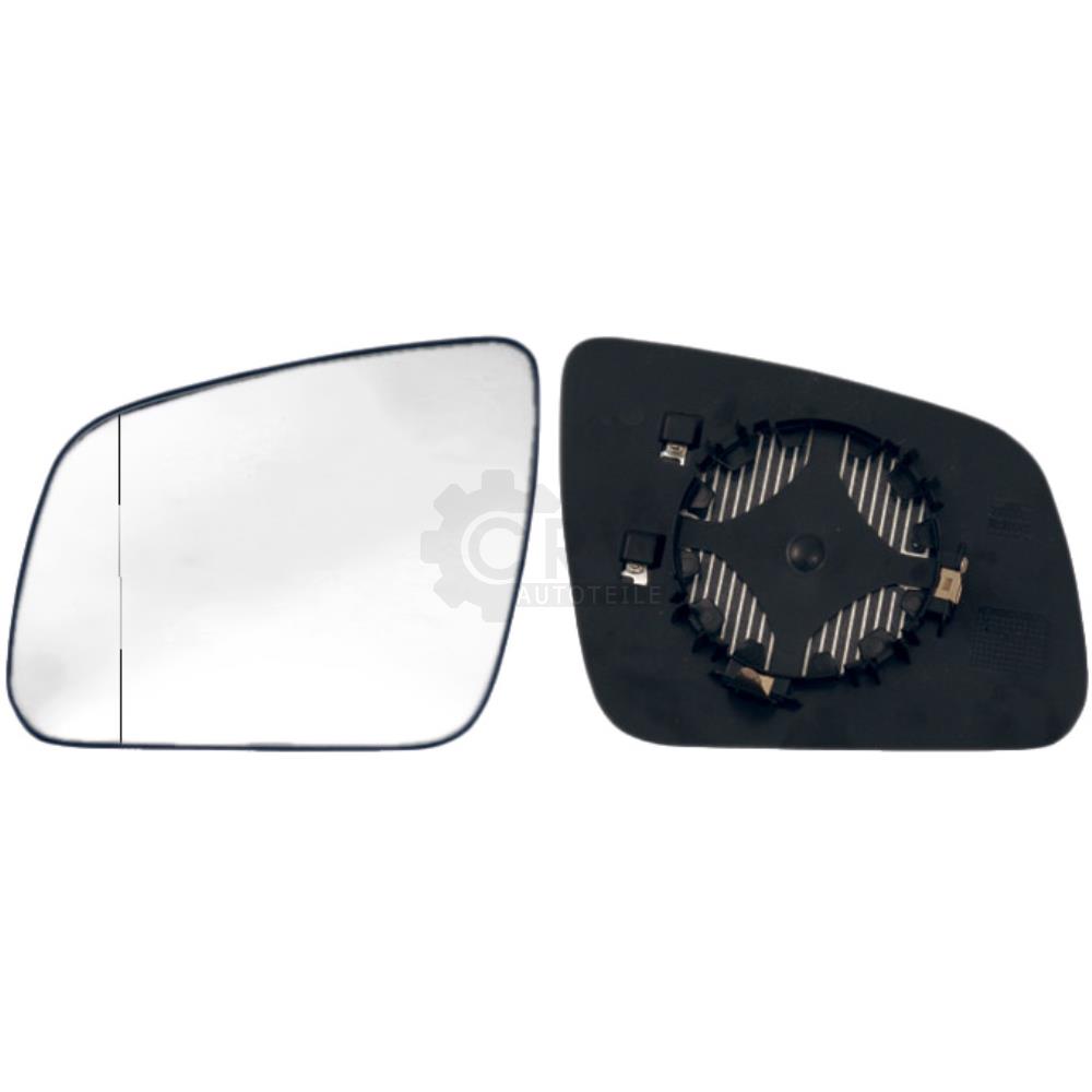 Spiegelglas + Haltefuss links für Mercedes C CLASS (W204) asphärisch beheizbar US6