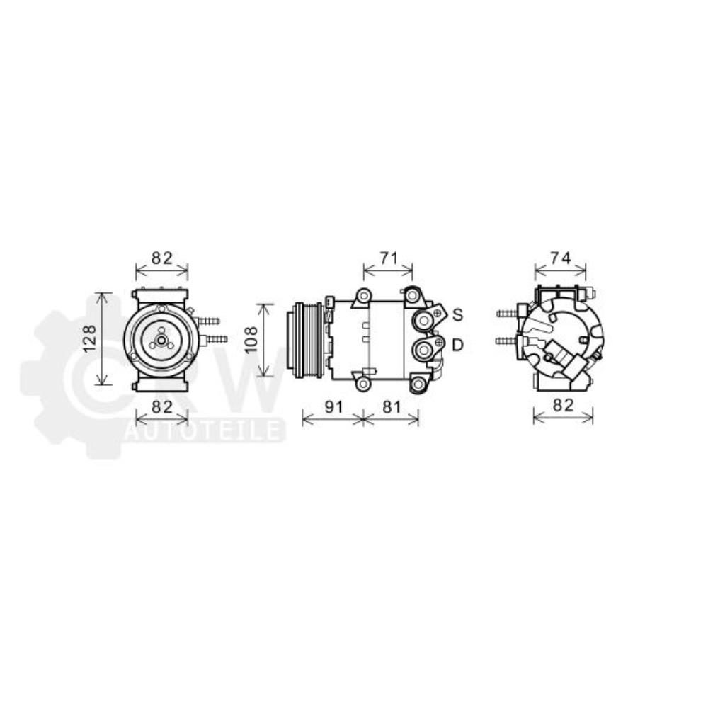Kompressor Klimaanlage für Ford B-Max JK Focus III Turnier Stufenheck