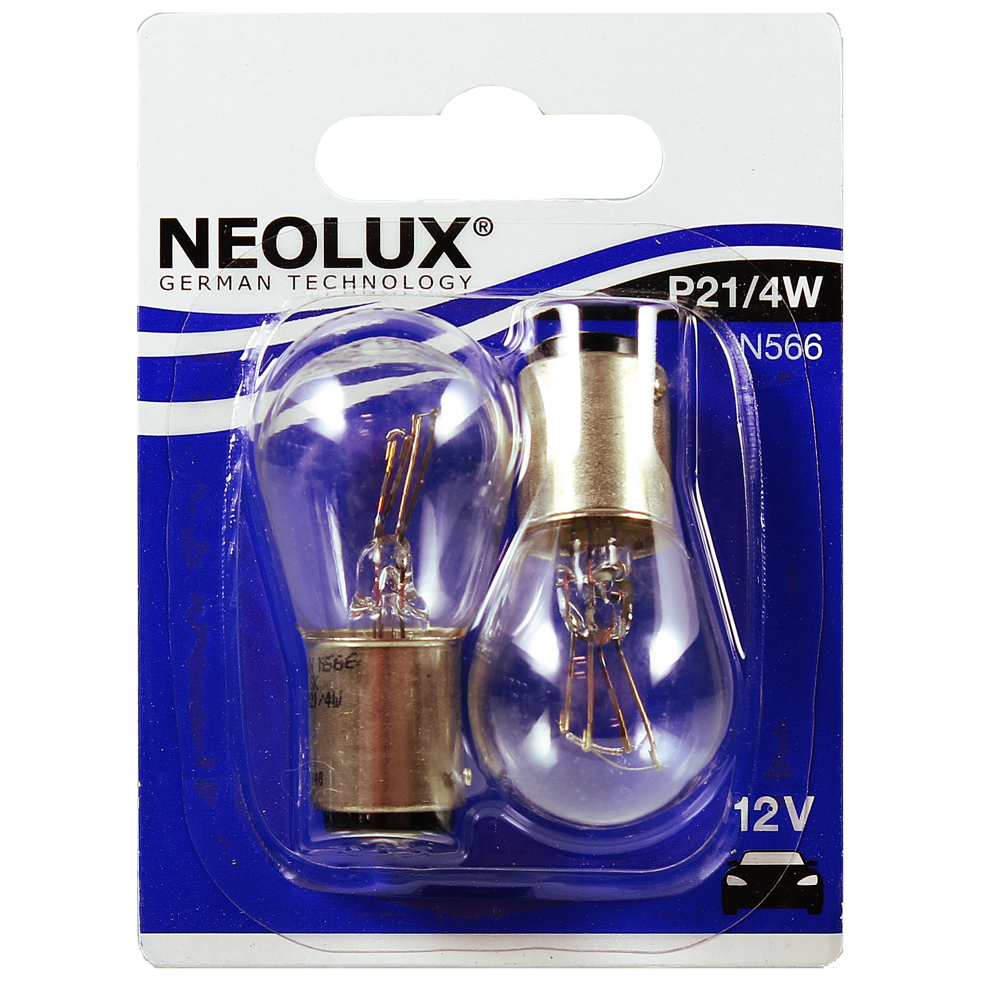 NEOLUX Set 2x P21/4W Standard 21/4W BAZ15d 12V Blister Lampe Birne