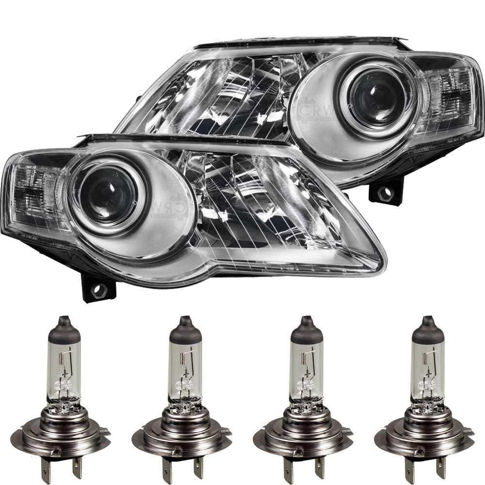 Scheinwerfer Set für VW Passat 3C B6 Bj. 05-11 inkl. Philips H7+H7+30% + Motoren