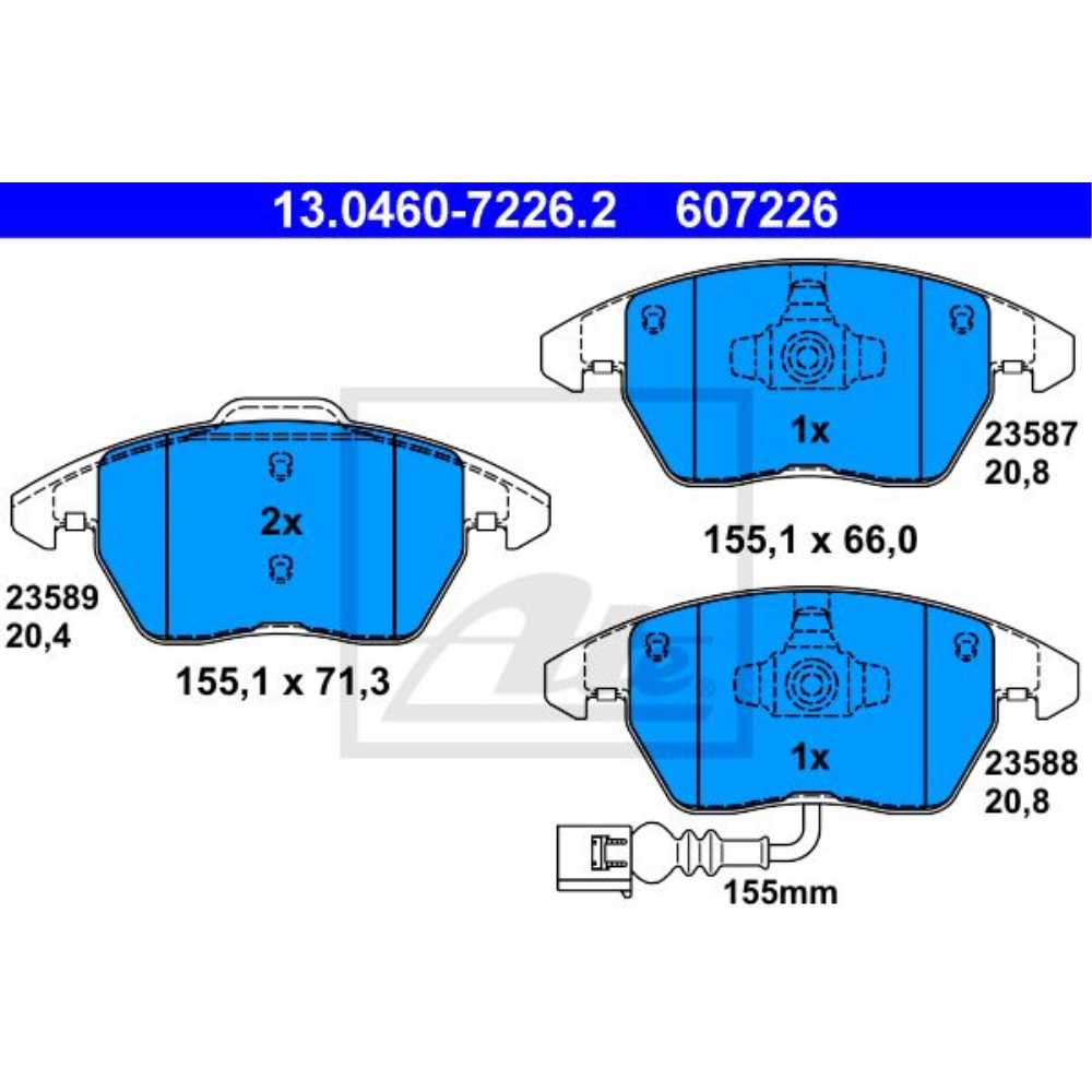 ATE Satz Bremsen Bremsscheiben + Bremsbeläge vorne für Audi A1 Sportback 8XA