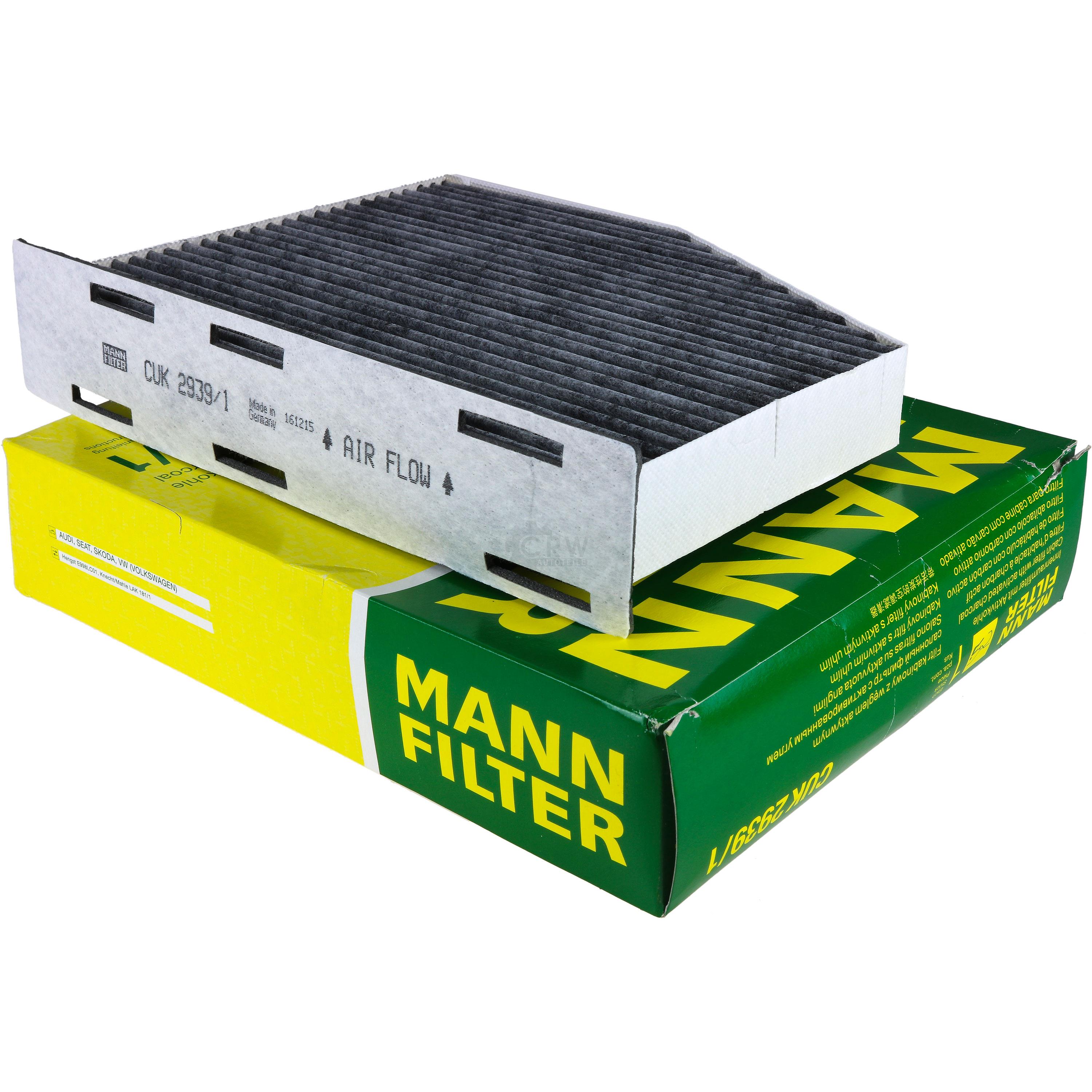 MANN-FILTER Innenraumfilter Pollenfilter Aktivkohle CUK 2939/1