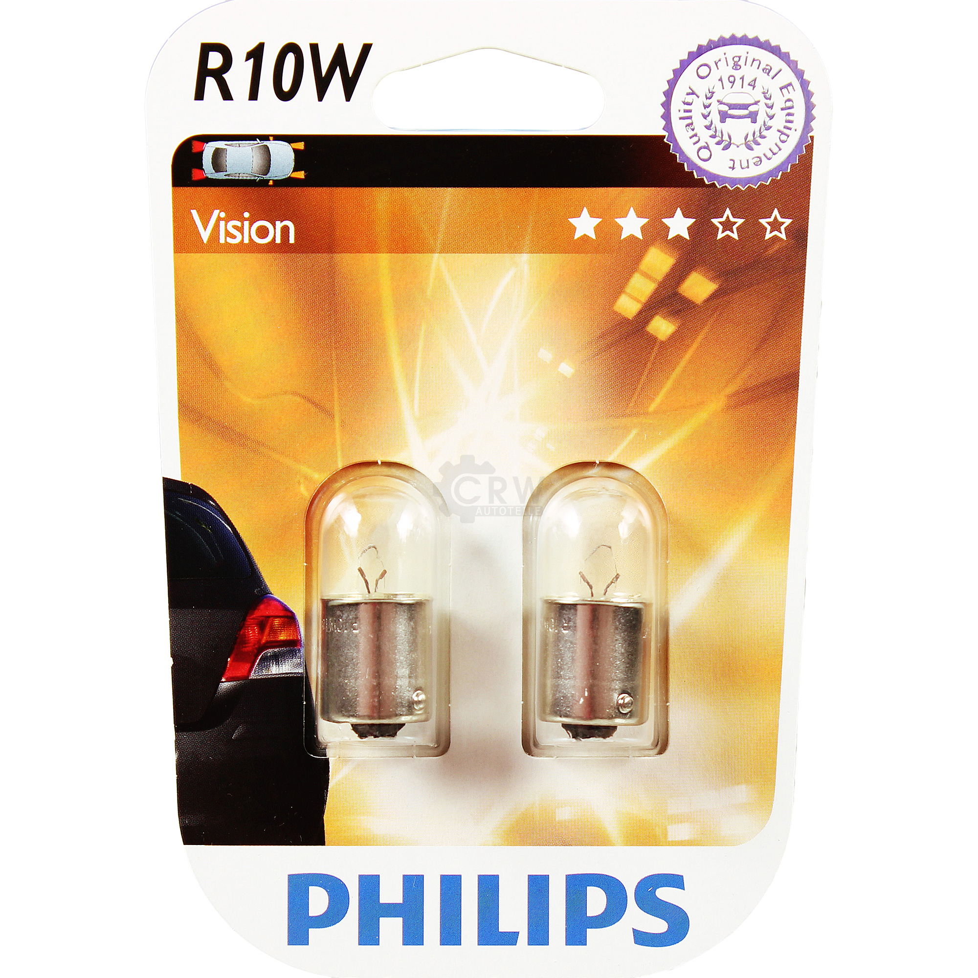 Philips Vision 2st. R10W 12V 10W BA15s Blister Lampe Birne