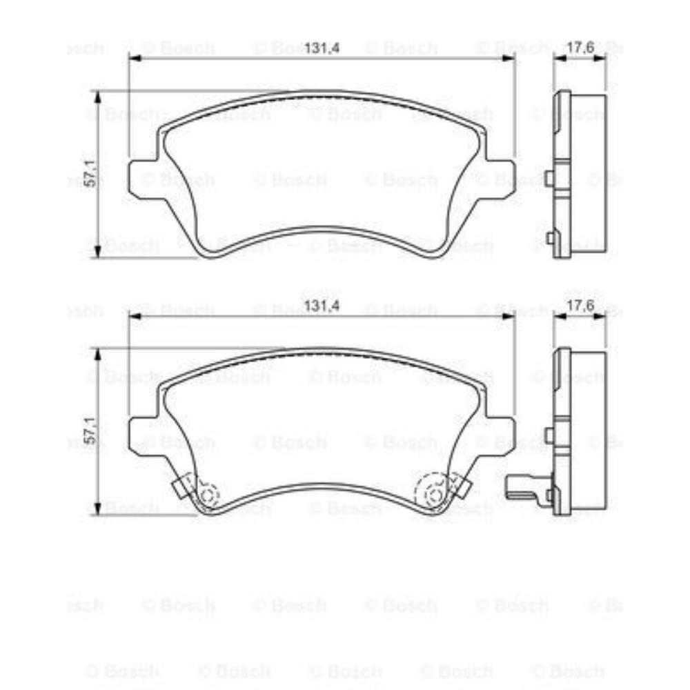 BOSCH Satz Bremsbeläge + Bremsscheiben belüftet vorne für Toyota Corolla ZZE12 