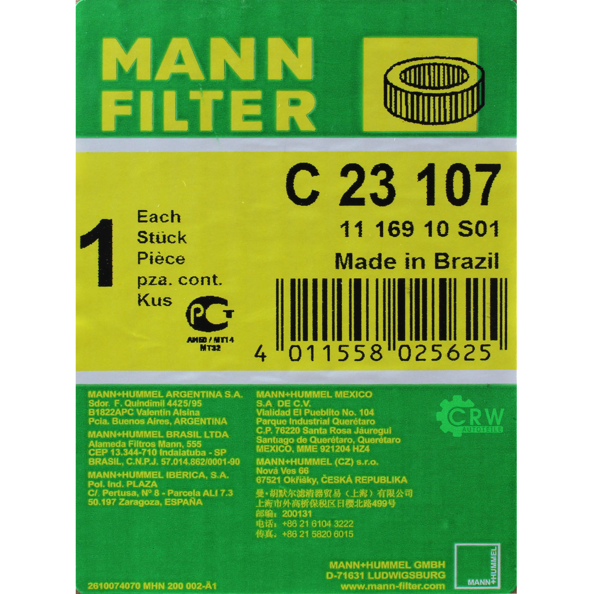 MANN-FILTER Luftfilter für Ford Ranger ES ET 2.5 TDCi 4x4 Mazda BT-50 Pick-up