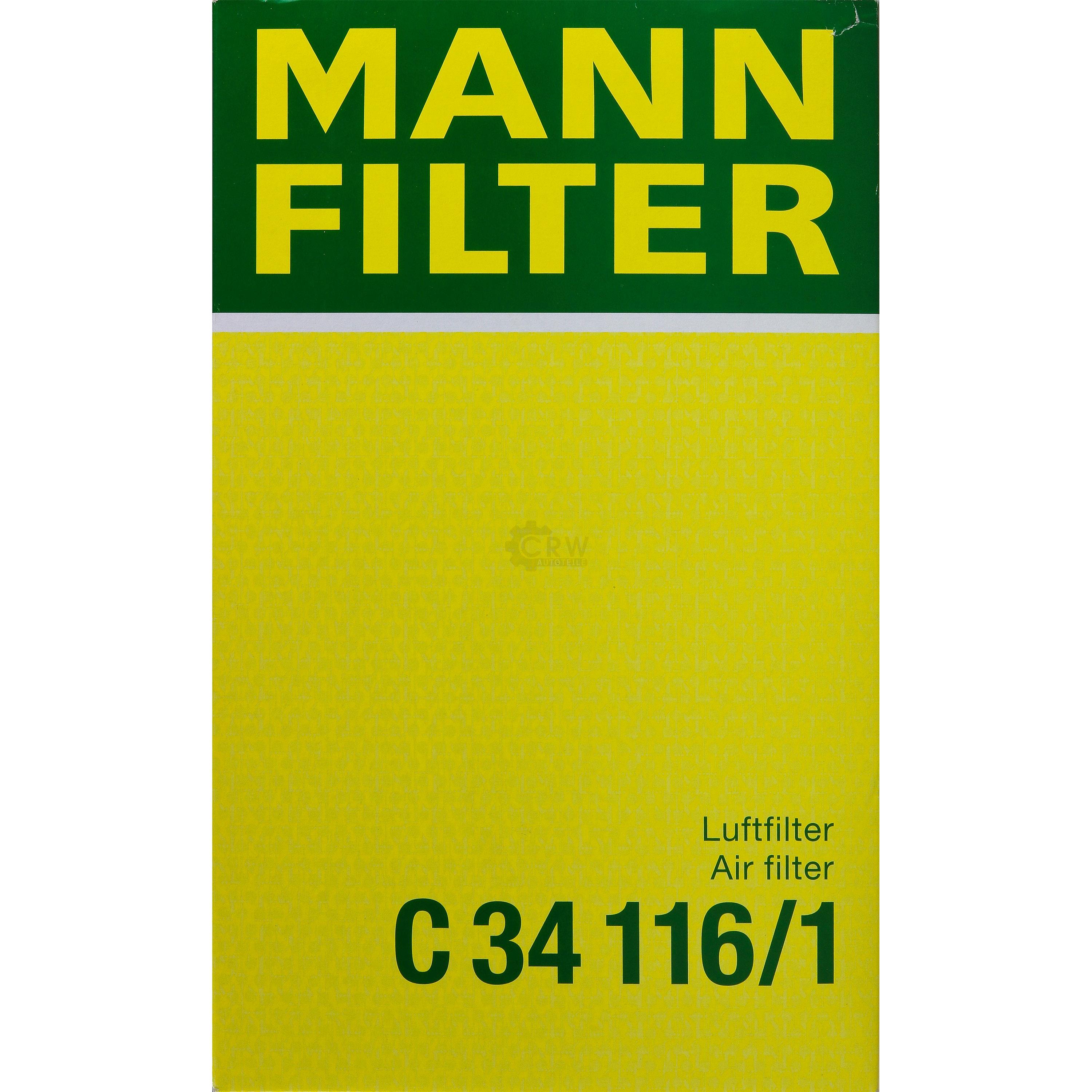 MANN-FILTER Luftfilter für Opel Vectra B J96 1.6i 16V 1.8i 31_ 2.0i 2.2i
