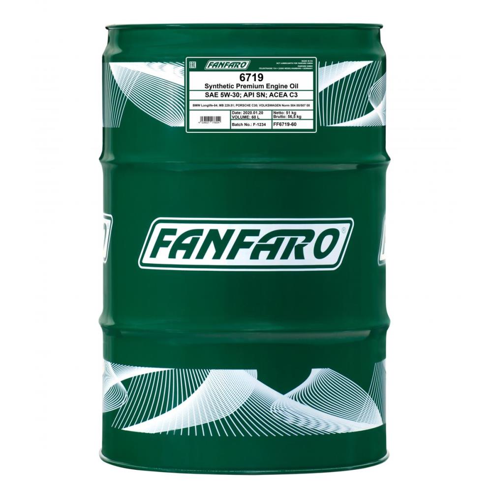 60 Liter FANFARO FF6719 O.E.M. 5W-30 Leichtlauf Motoröl API SN ACEA C3