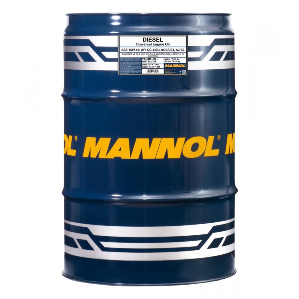 208 Liter MANNOL Diesel 15W-40 Motoröl API CG-4/SL ACEA E3, A3/B3