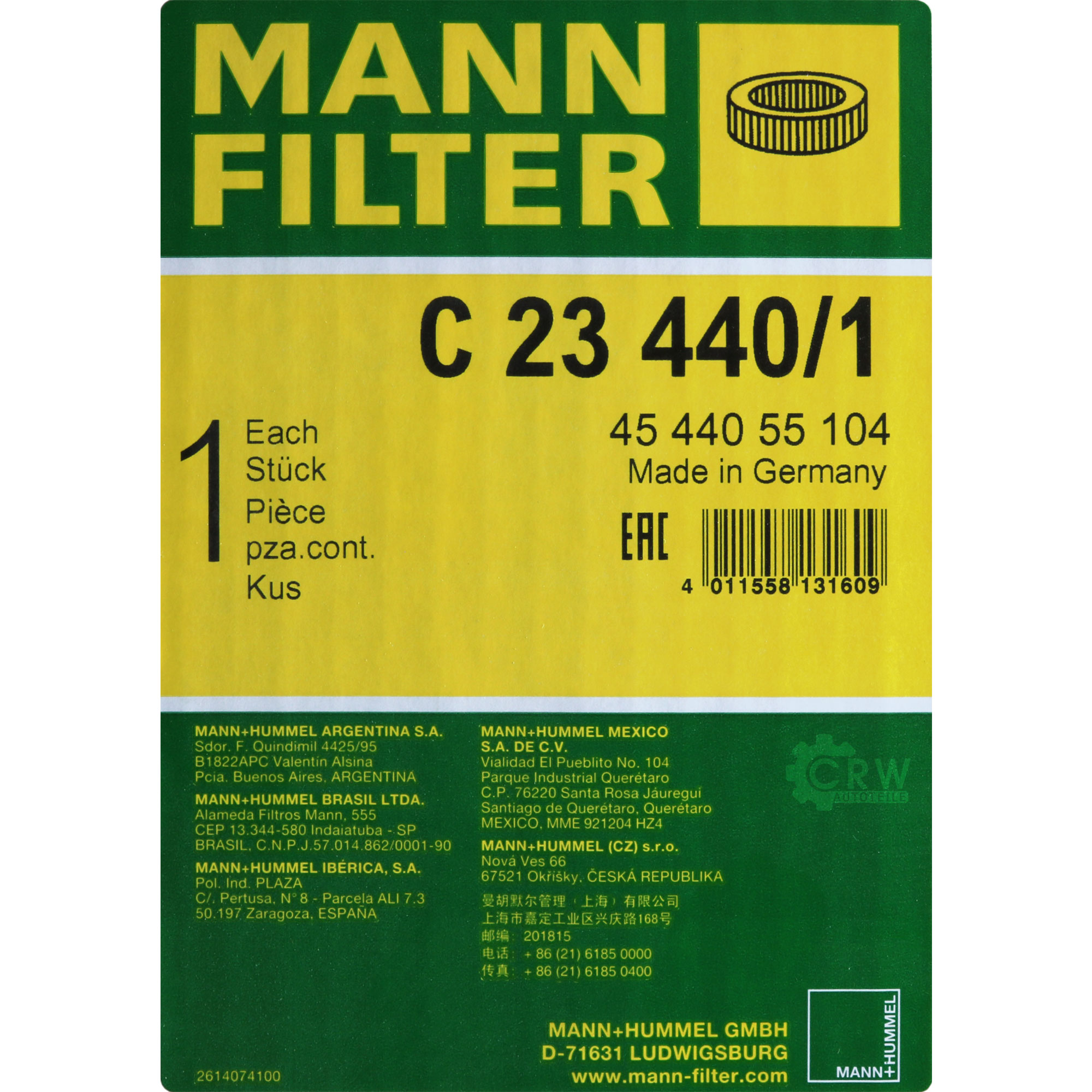 MANN-FILTER Luftfilter C 23 440/1