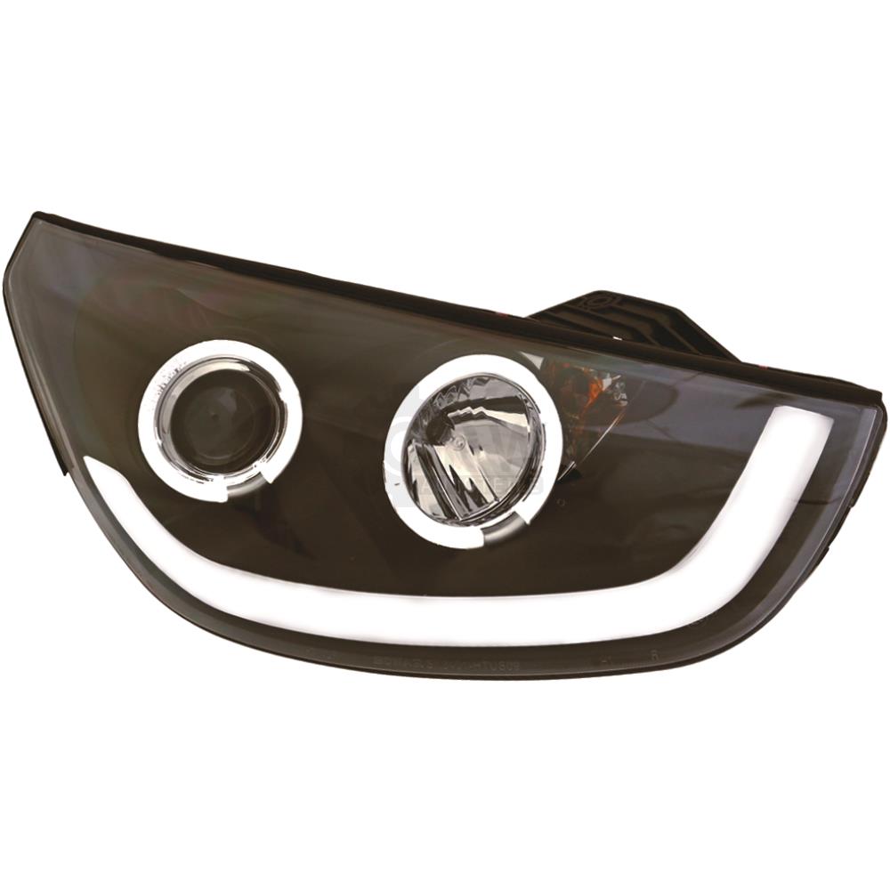 Design Scheinwerfer Set für Hyundai iX35 10->> klargl/schwarz LED Dragon Lights