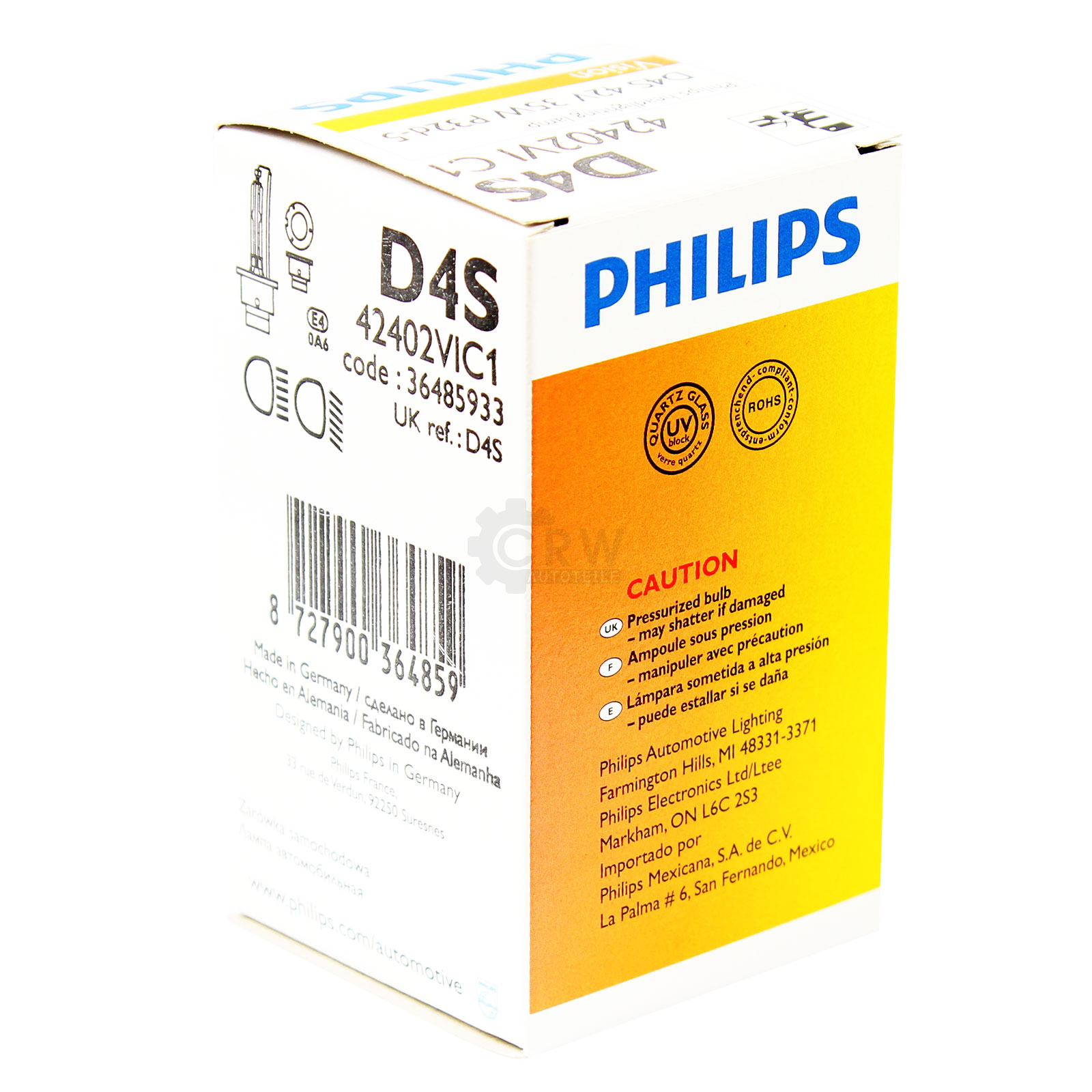 Philips Vision Xenon D4S 42V/35W Sockel P32d-5 Lumen 3200 ±450